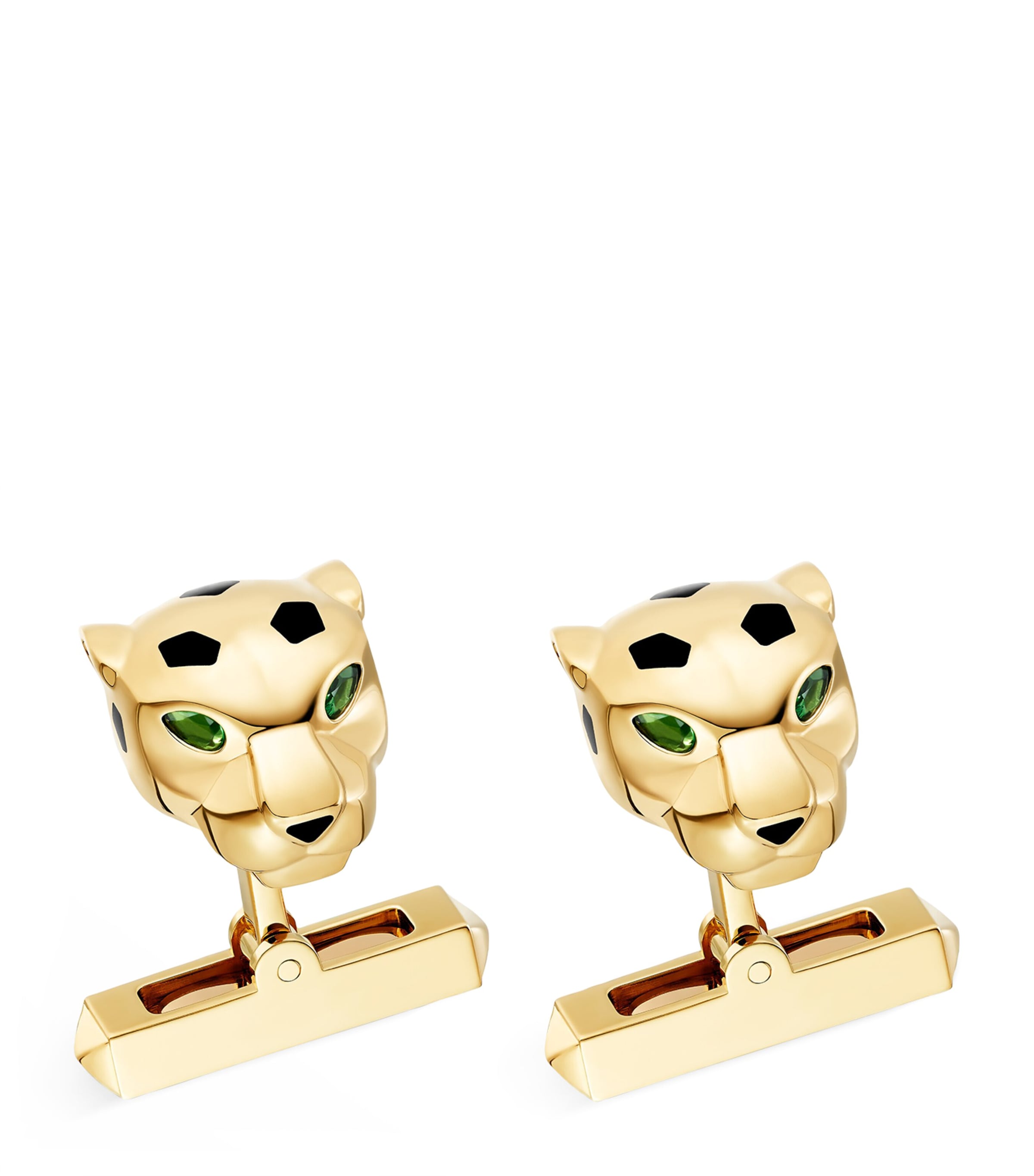 Cartier Yellow Gold, Tsavorite and Black Lacquer Panthère de Cartier Cufflinks Yellow Gold Image 1