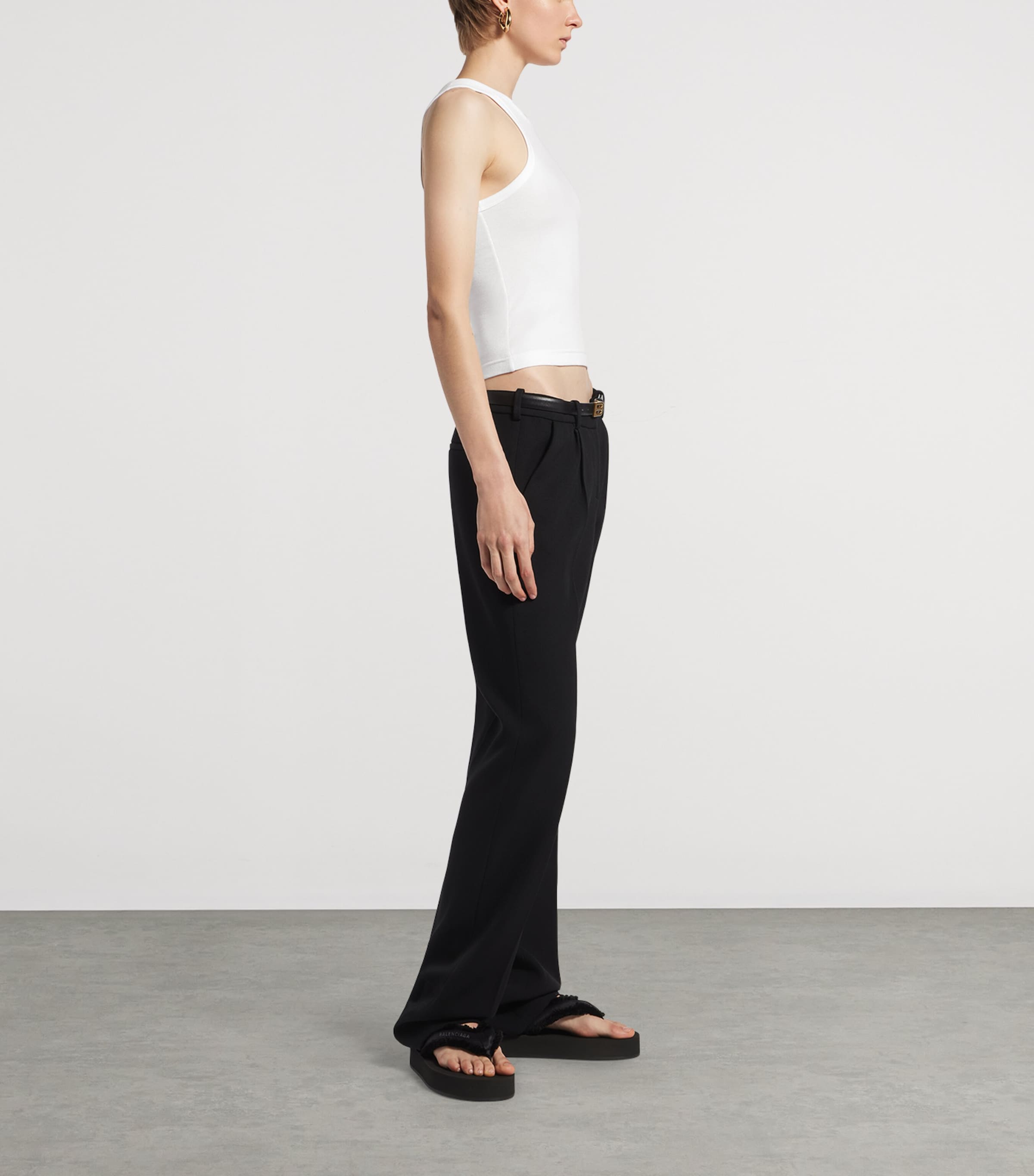 Balenciaga Womens Stretch-Cotton Logo Tank Top Image 4