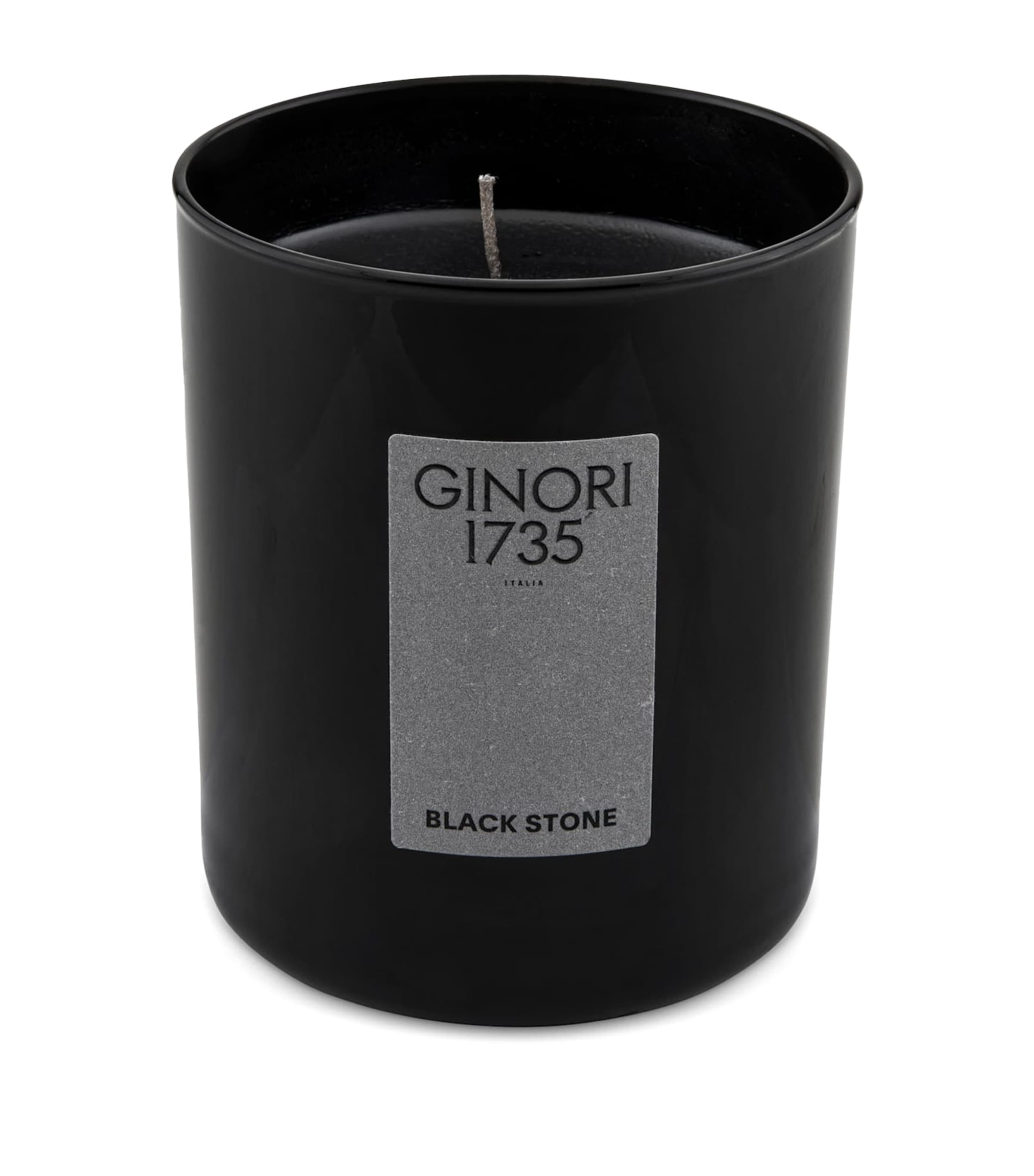 GINORI 1735 Black Stone Candle (350g) Image 1