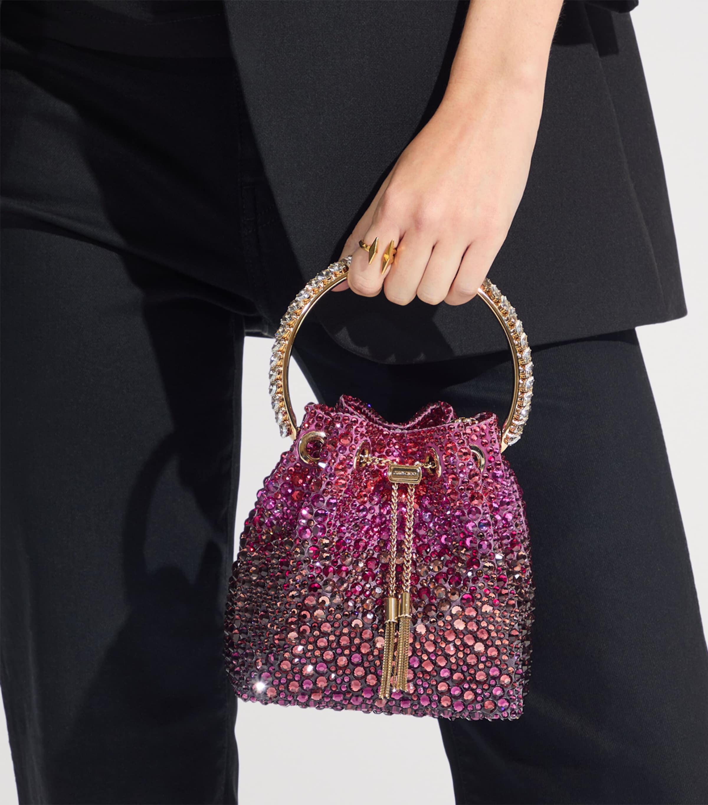 Jimmy Choo Bon Bon Embellished Top-Handle Bag Winter Bloom/violet Image 2