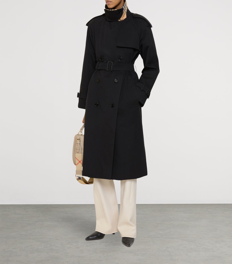 Burberry Womens Long Castleford Trench Coat Black Image 5