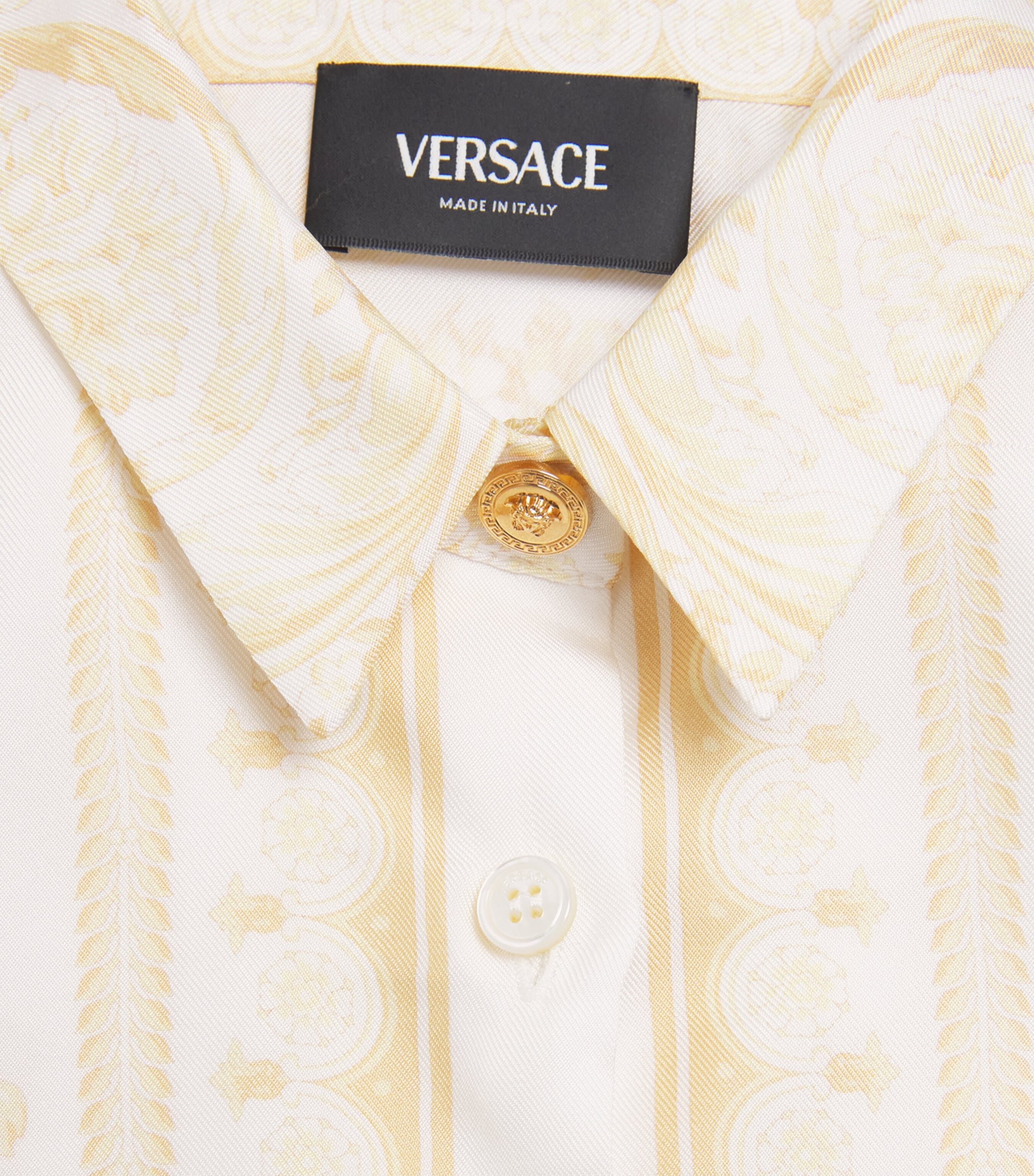 Silk Twill Barocco Shirt (6-14 Years) 5Y570 WSHED OUT GOLD Image 3