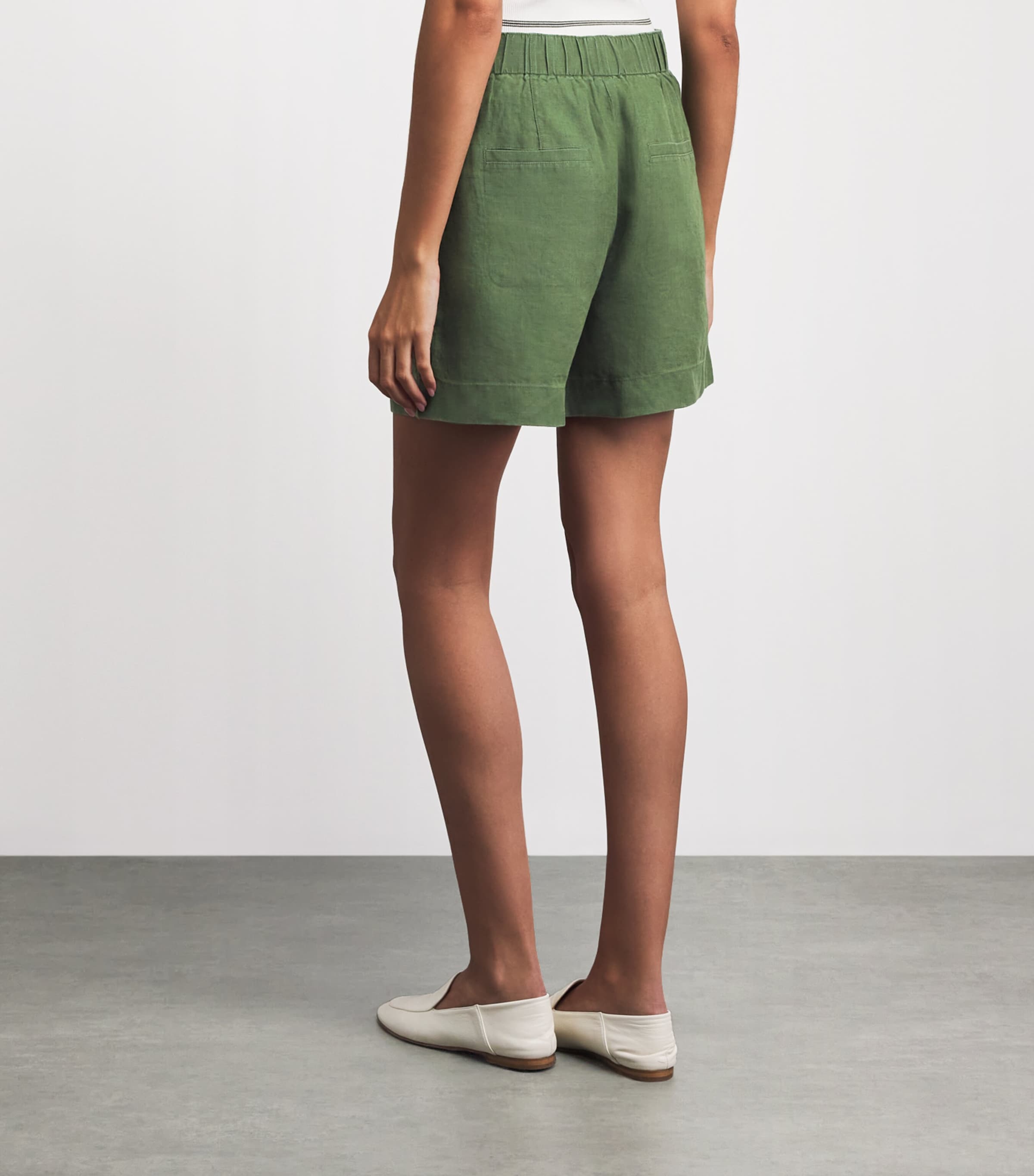 Vince Womens Hemp Bermuda Shorts Herb Image 5