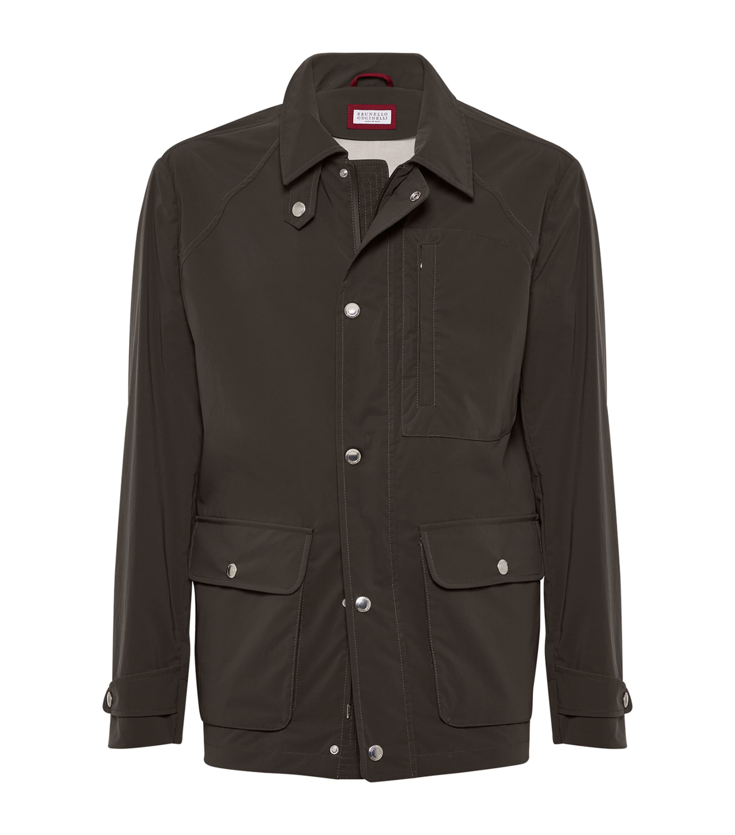 Shop Brunello Cucinelli Cotton Water-resistant Field Jacket In Brown