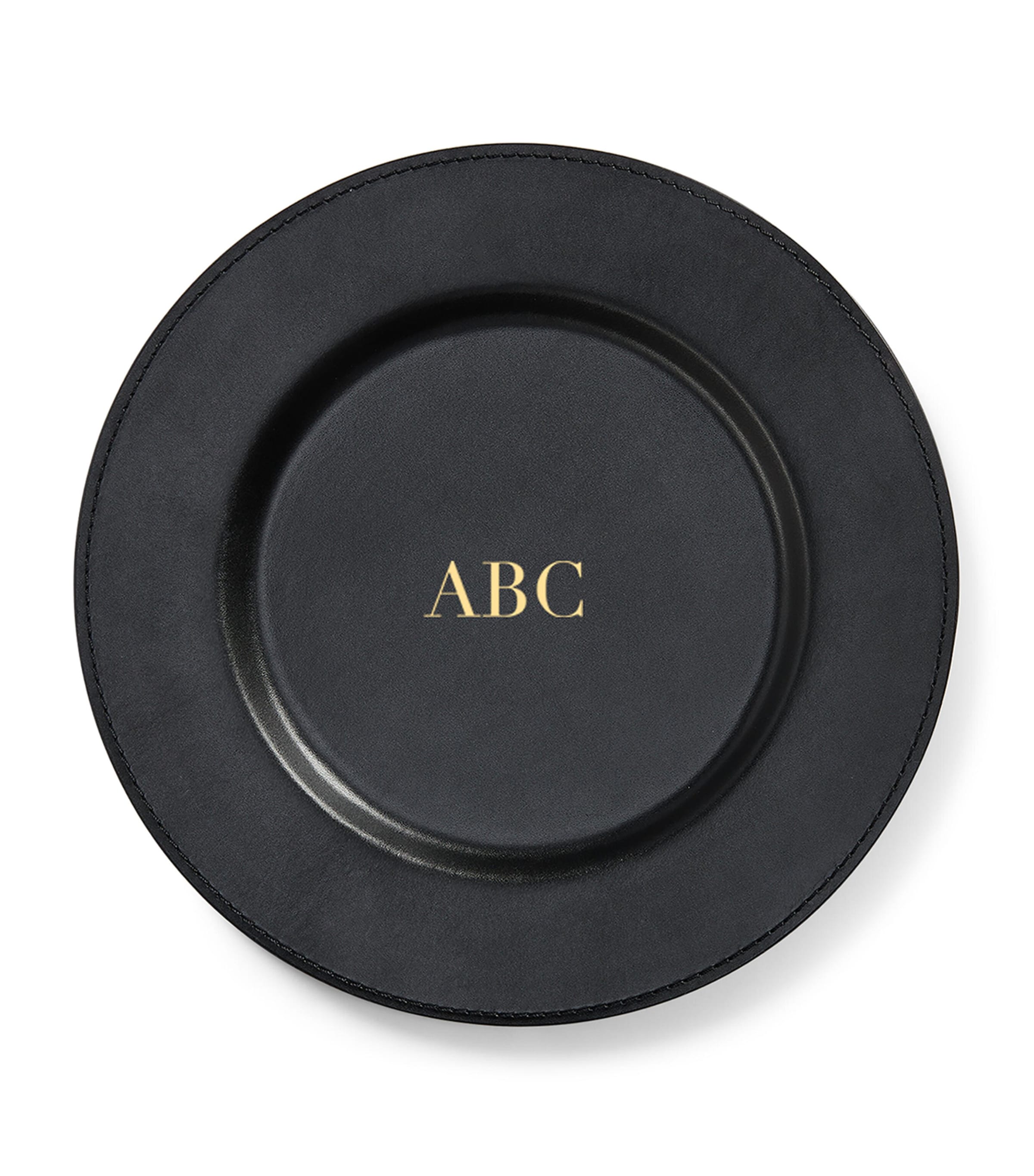 Leather Wyatt Charger Plate (34cm) BLACK Image 3