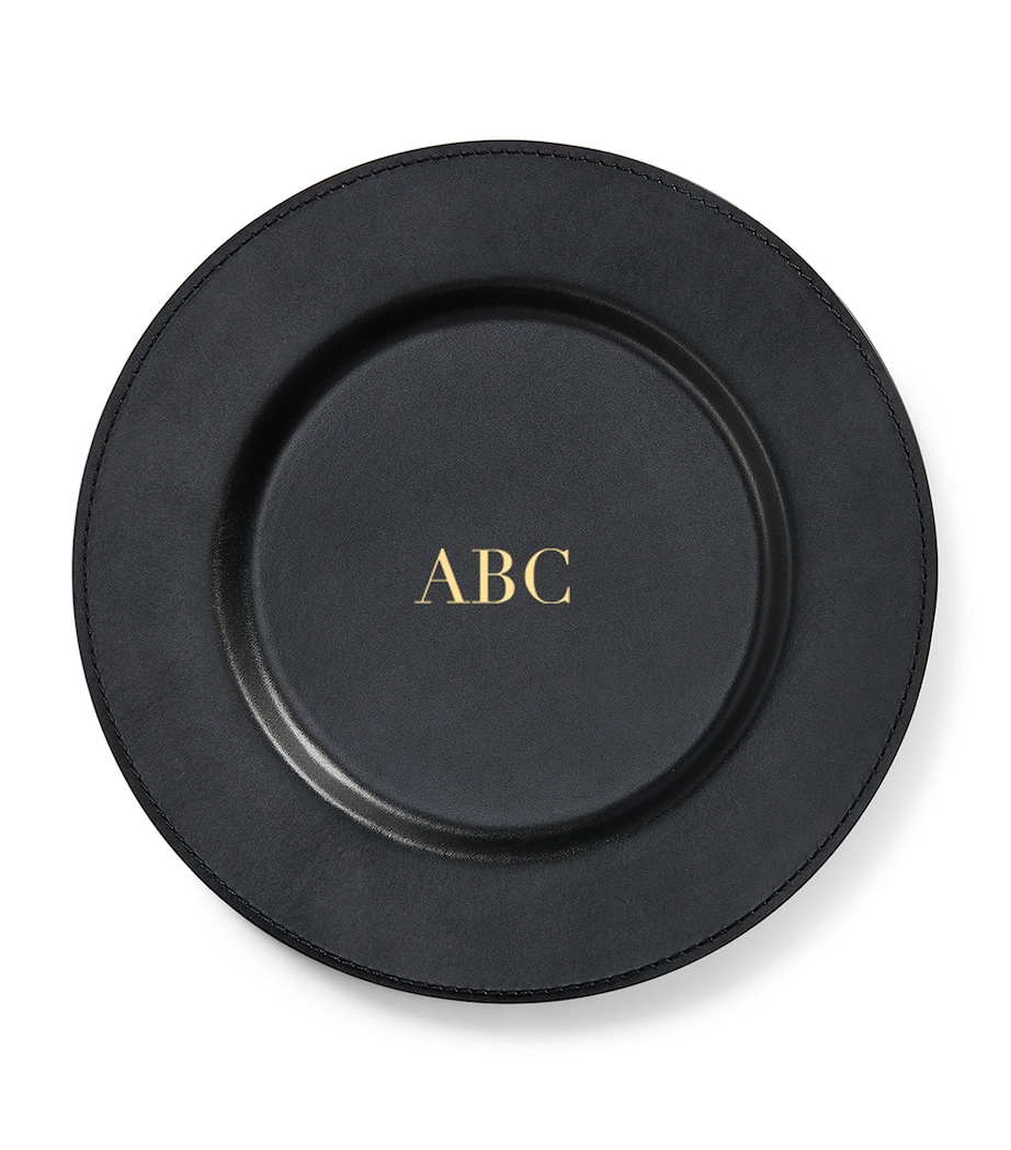 Leather Wyatt Charger Plate (34cm) BLACK Image 3