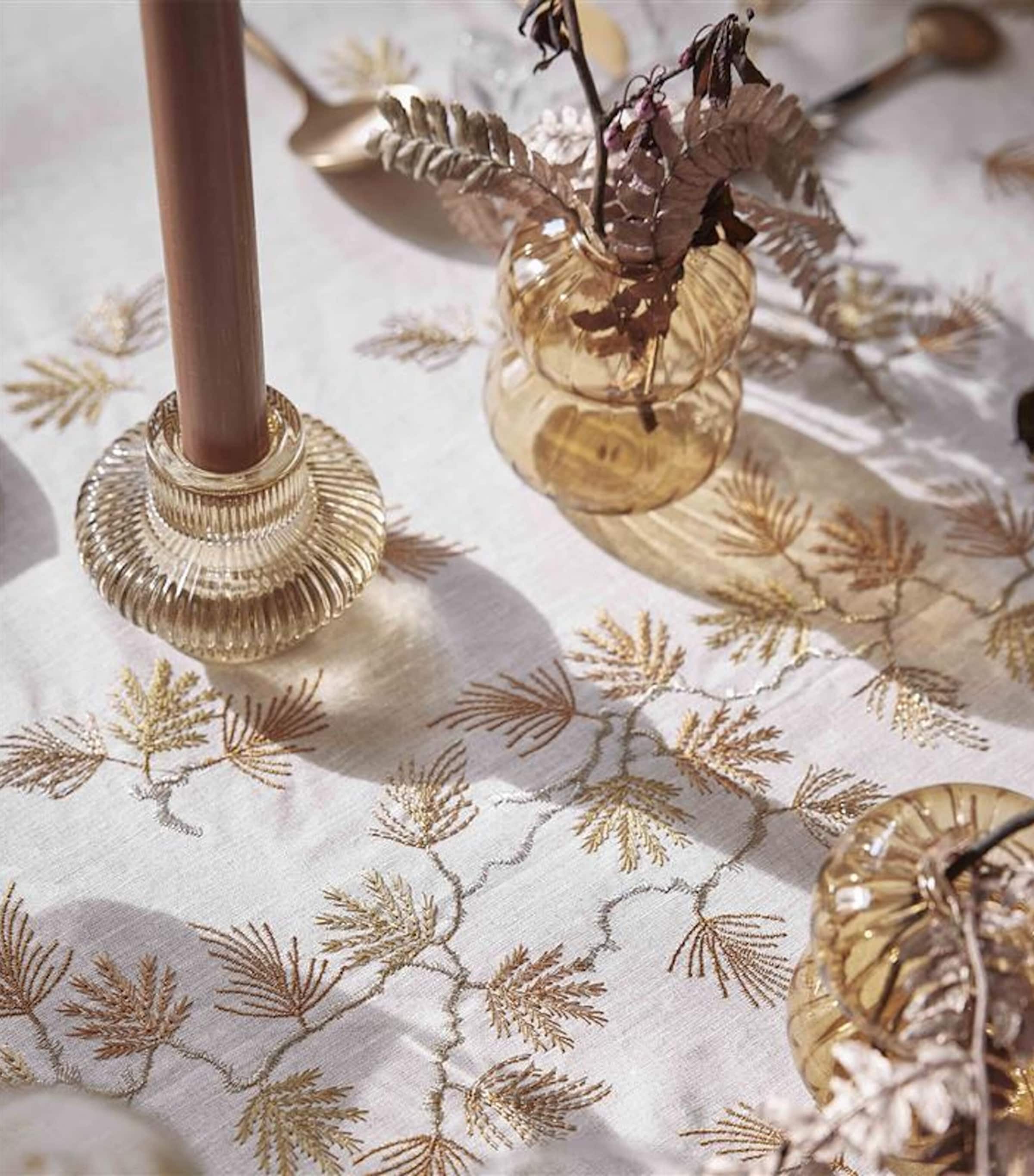 Linen Ramage Tablecloth (170cm x 320cm) NATUREL Image 4