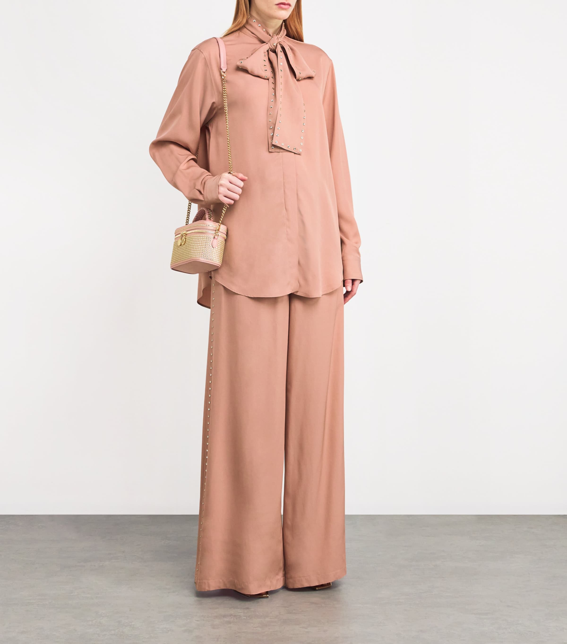 Stella McCartney Womens Rose Collection Embellished Trousers Dusty Rose Image 2