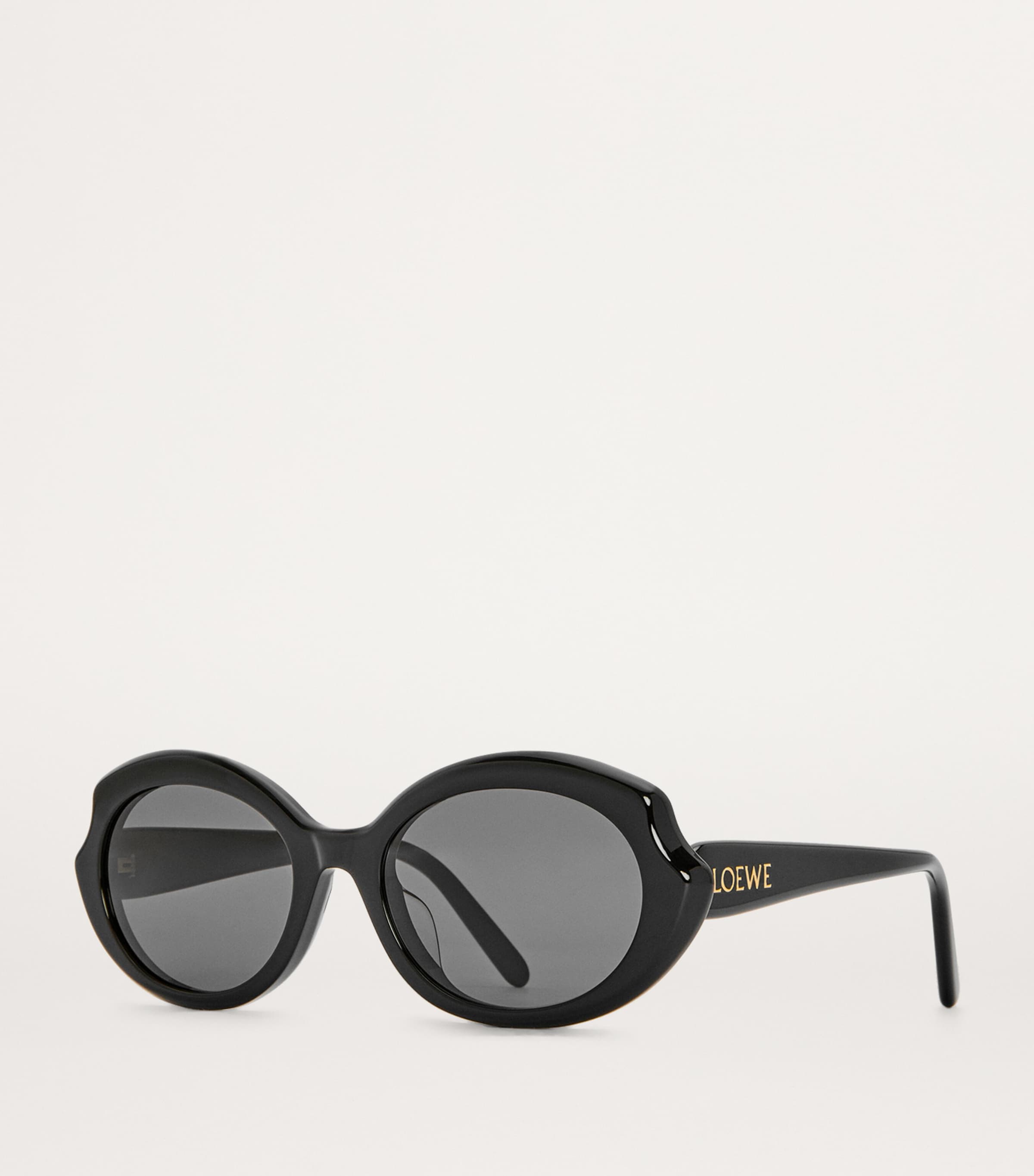 Thin Mini Oval Sunglasses BLACK Image 2