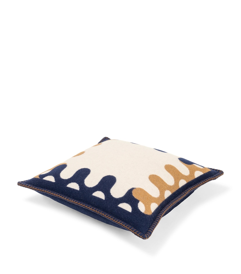 Wool Modernism 002 Cushion (50cm x 50cm) 8E29 - BLUE/TAN Image 4