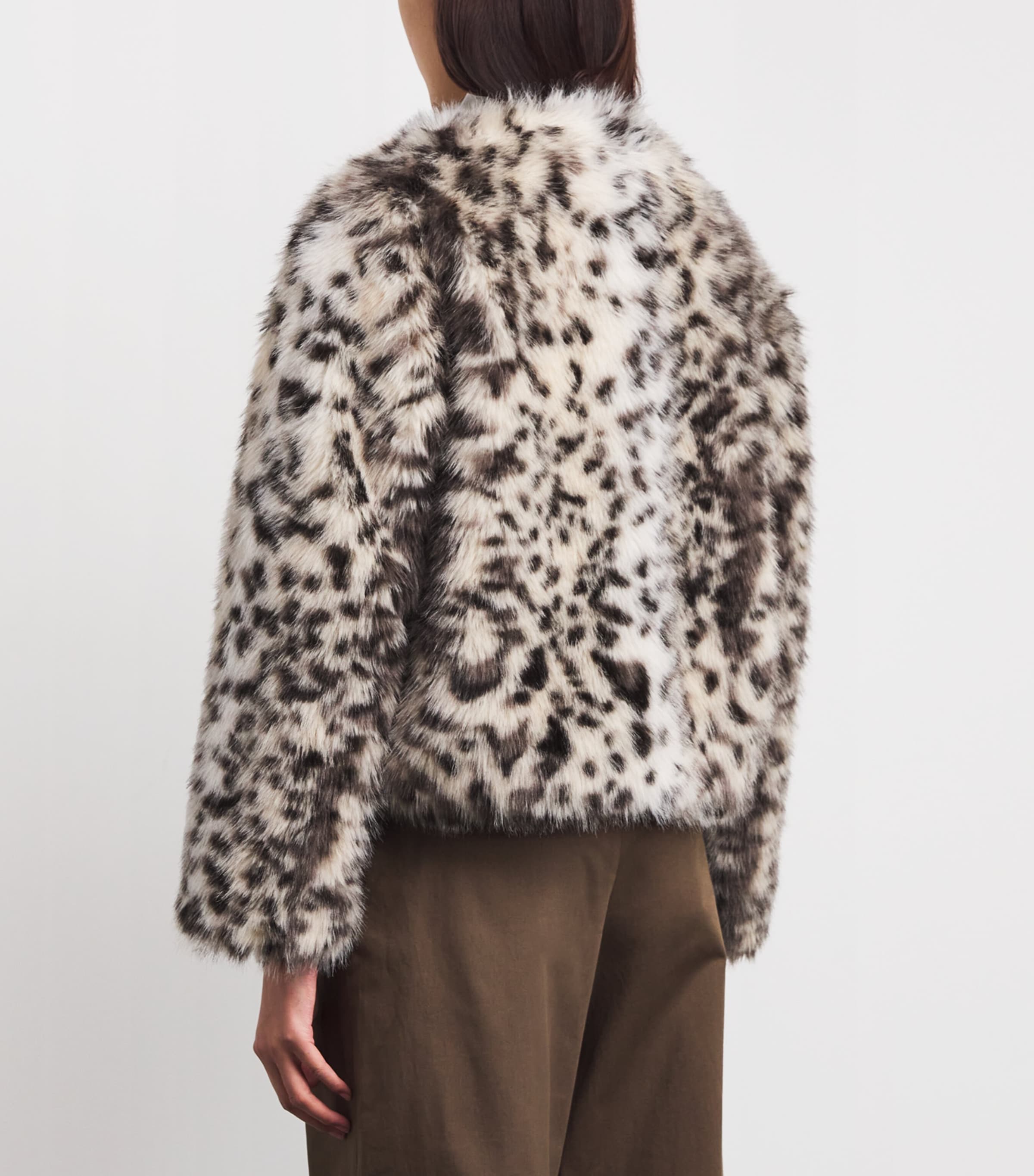 Faux Fur Leopard Print Jacket LEOPARD Image 4