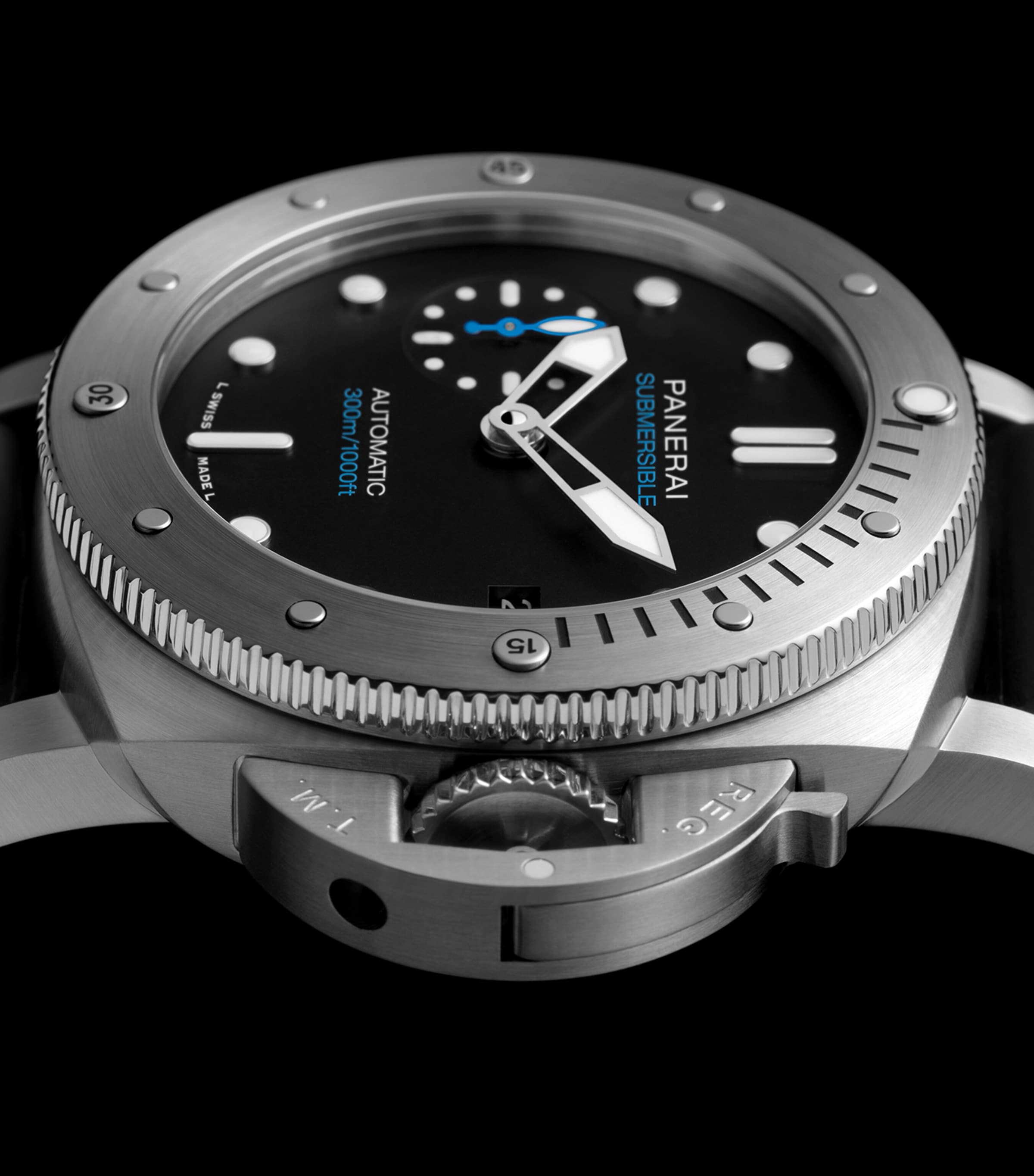 Panerai Stainless Steel and Rubber Submersible Watch 42mm Black Image 4