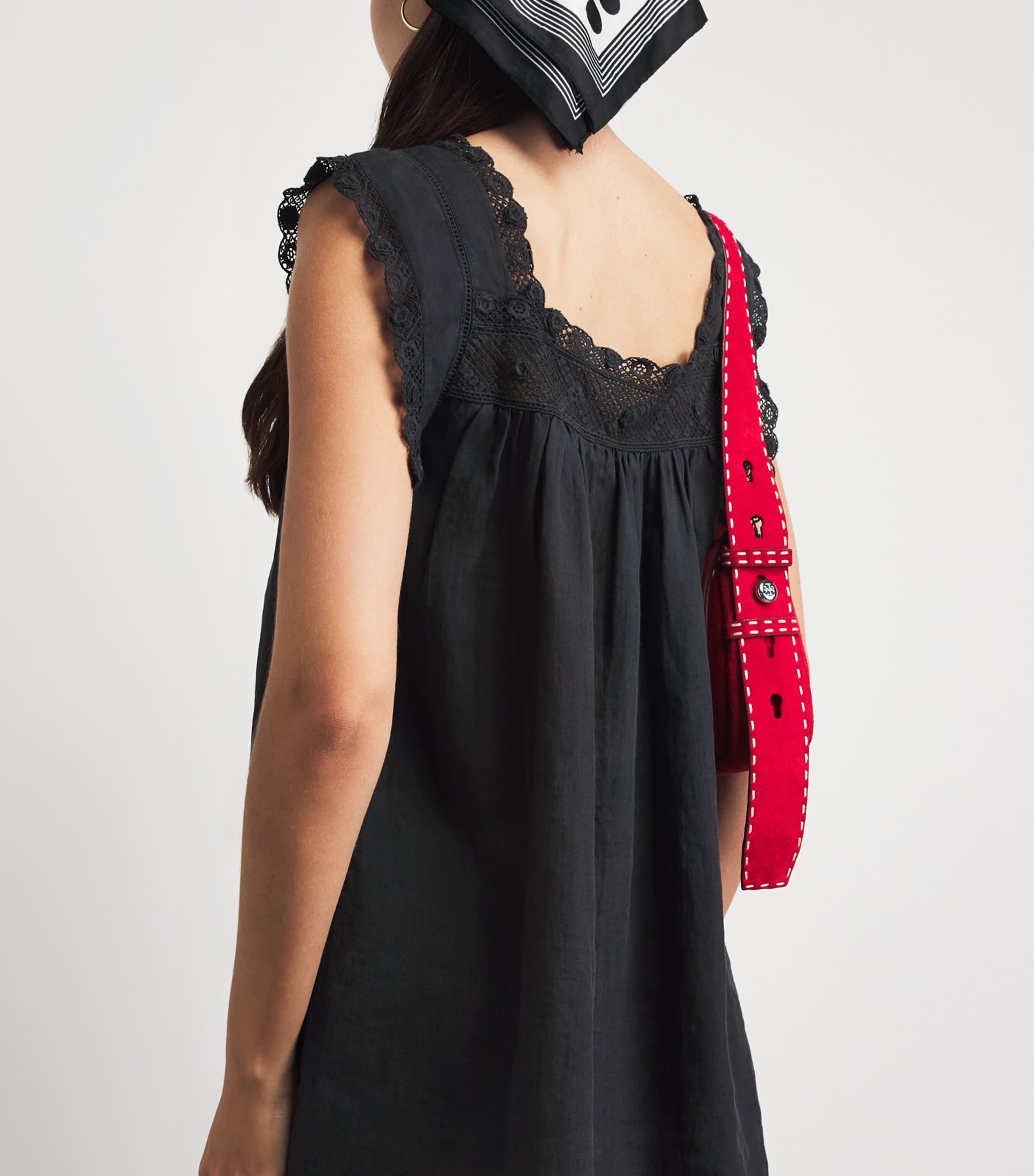 DÔEN Womens Organic Cotton Almadia Mini Dress Black Image 5
