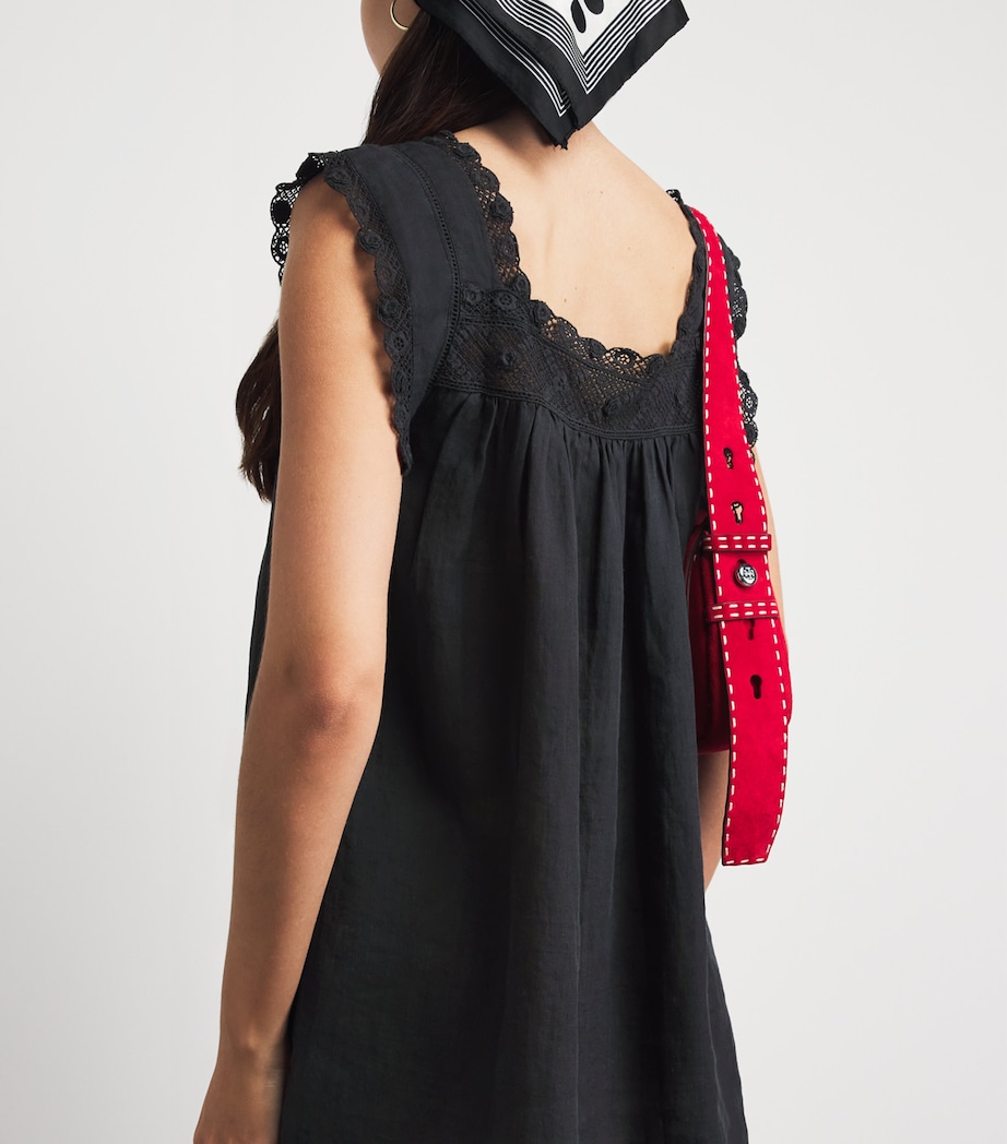 DÔEN Womens Organic Cotton Almadia Mini Dress Black Image 5