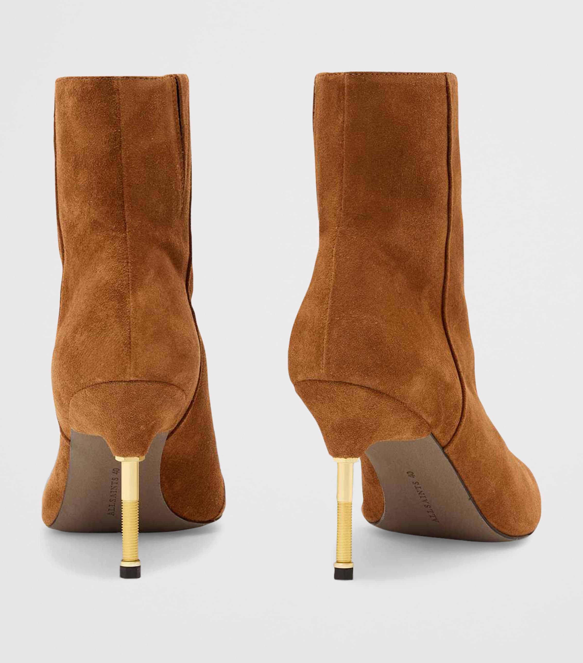 AllSaints Suede Natasha Boots 88 Tan Brown Image 5