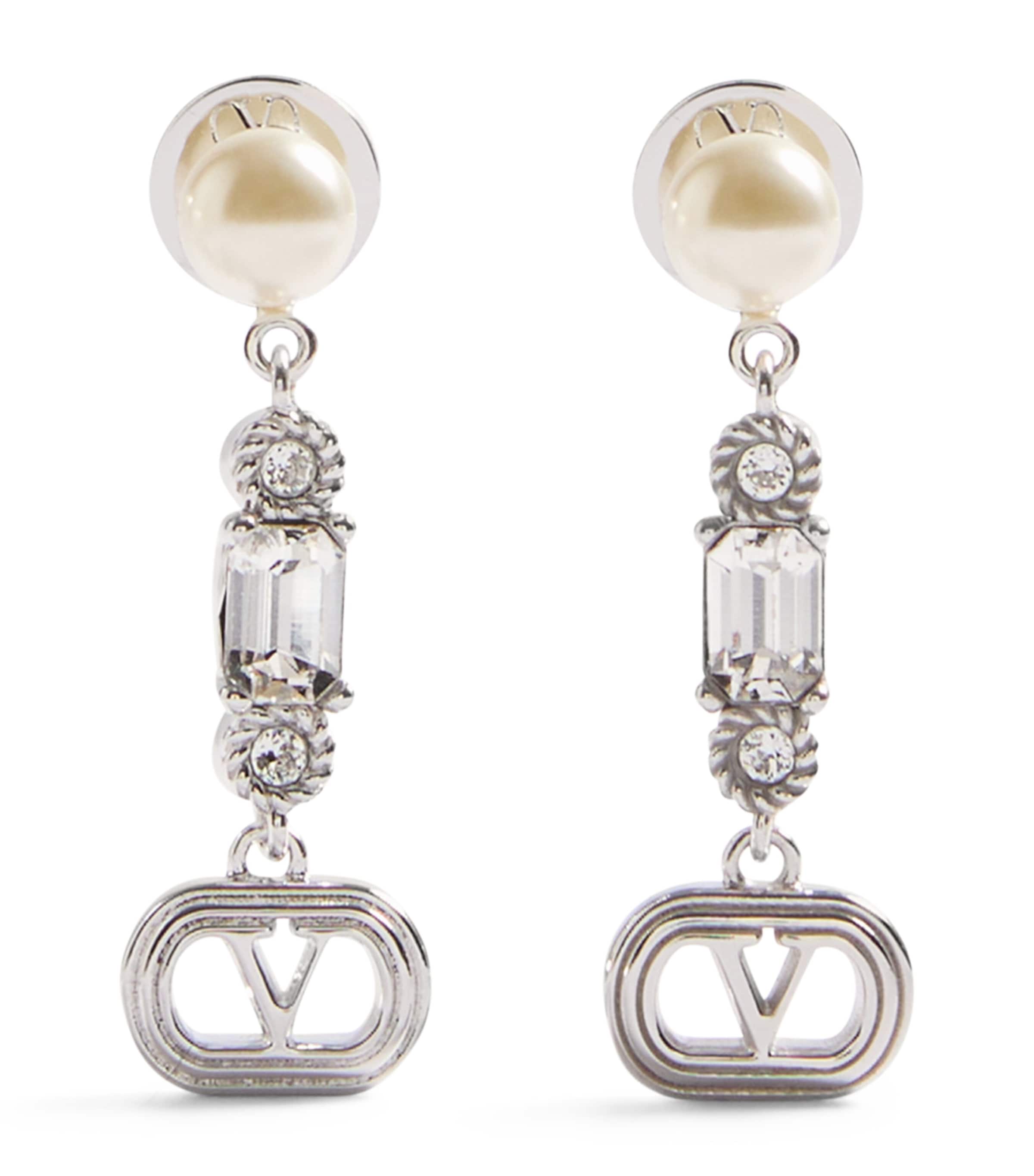 ピアス Valentino Garavani Ovalette Earrings Valentino Garavani Embellished Ovalette Earrings | Harrods US