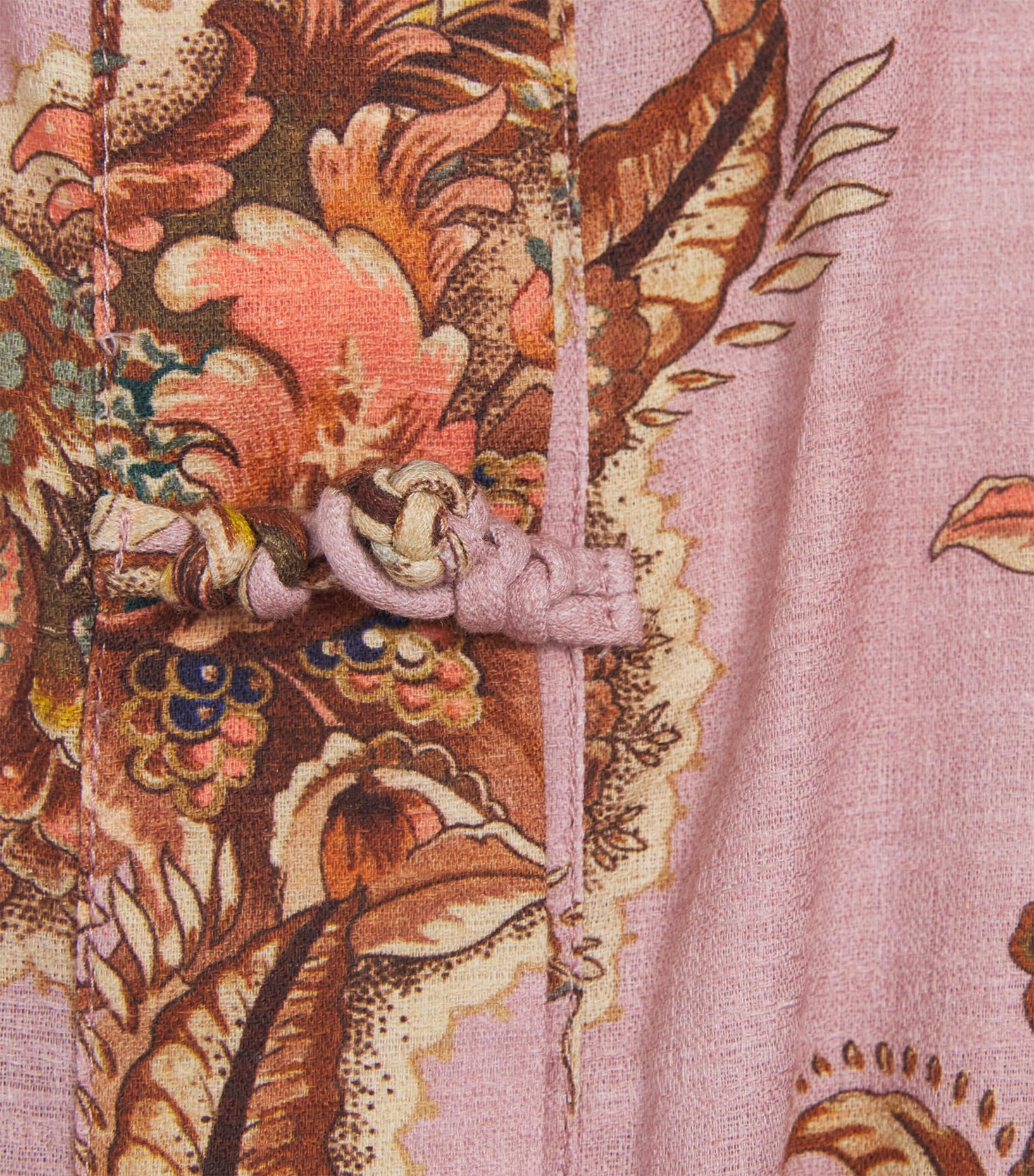 Zimmermann Kids Floral Playsuit (2-12 Years) Mauve Jacobean Image 3