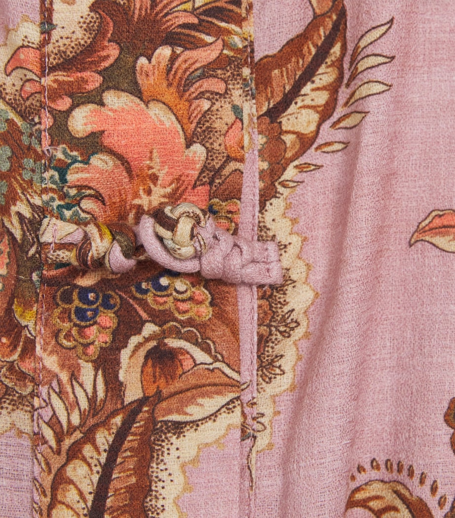 Zimmermann Kids Floral Playsuit (2-12 Years) Mauve Jacobean Image 3