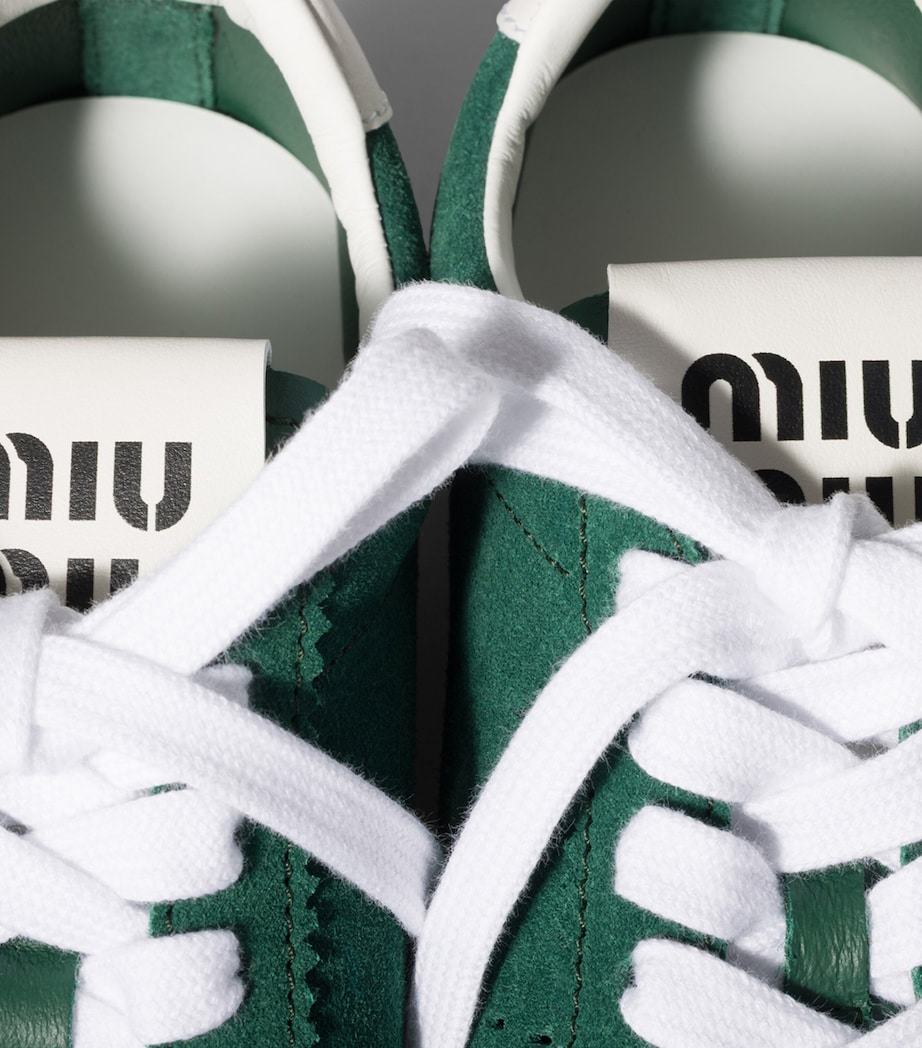 Miu Miu Suede Plume Sneakers Green Image 4