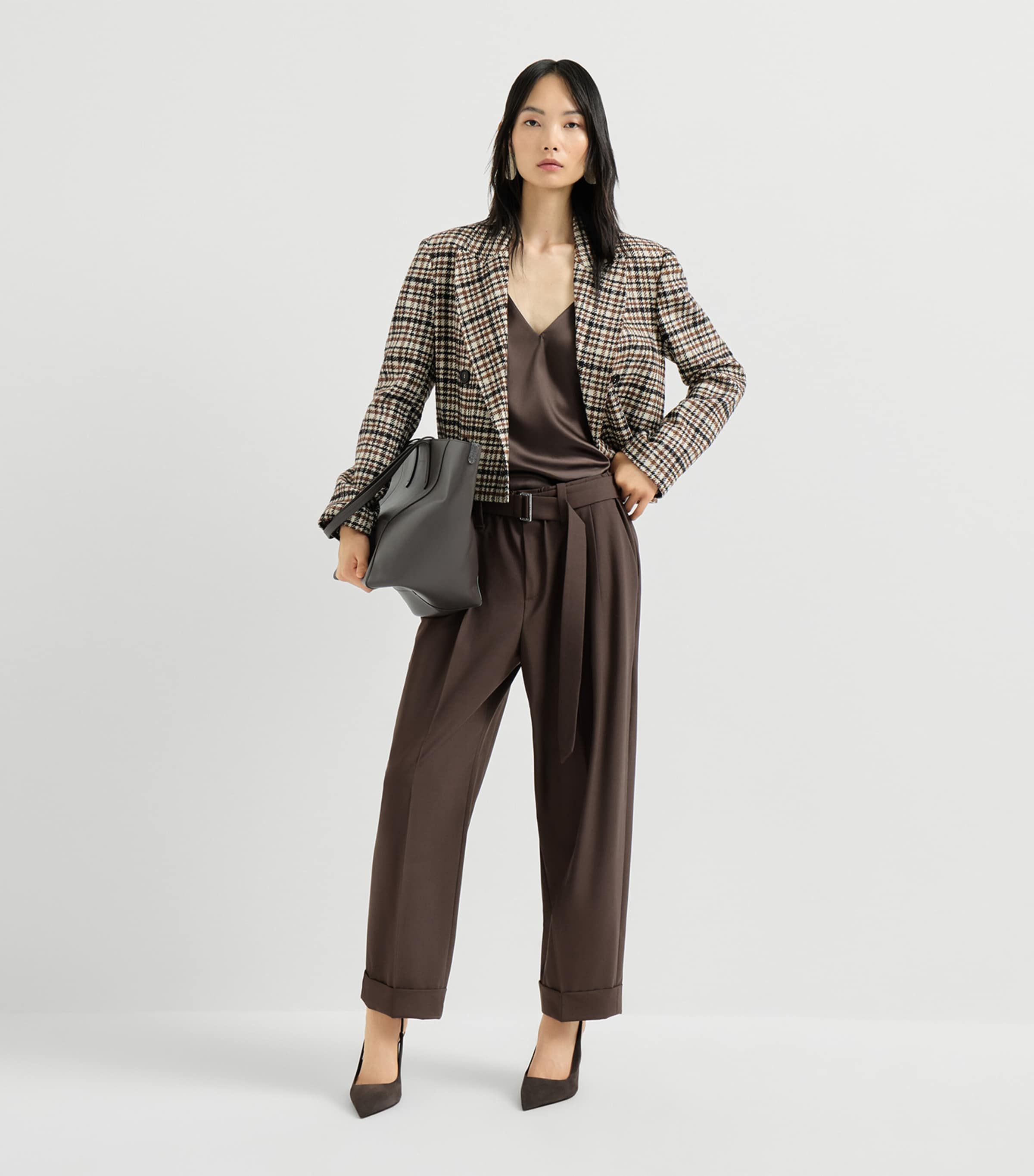 Brunello Cucinelli Womens Virgin Wool-Blend Trousers Image 5