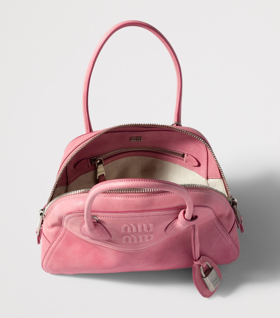 Miu Miu Nappa Leather Vivant Top-Handle Bag Pink Image 4