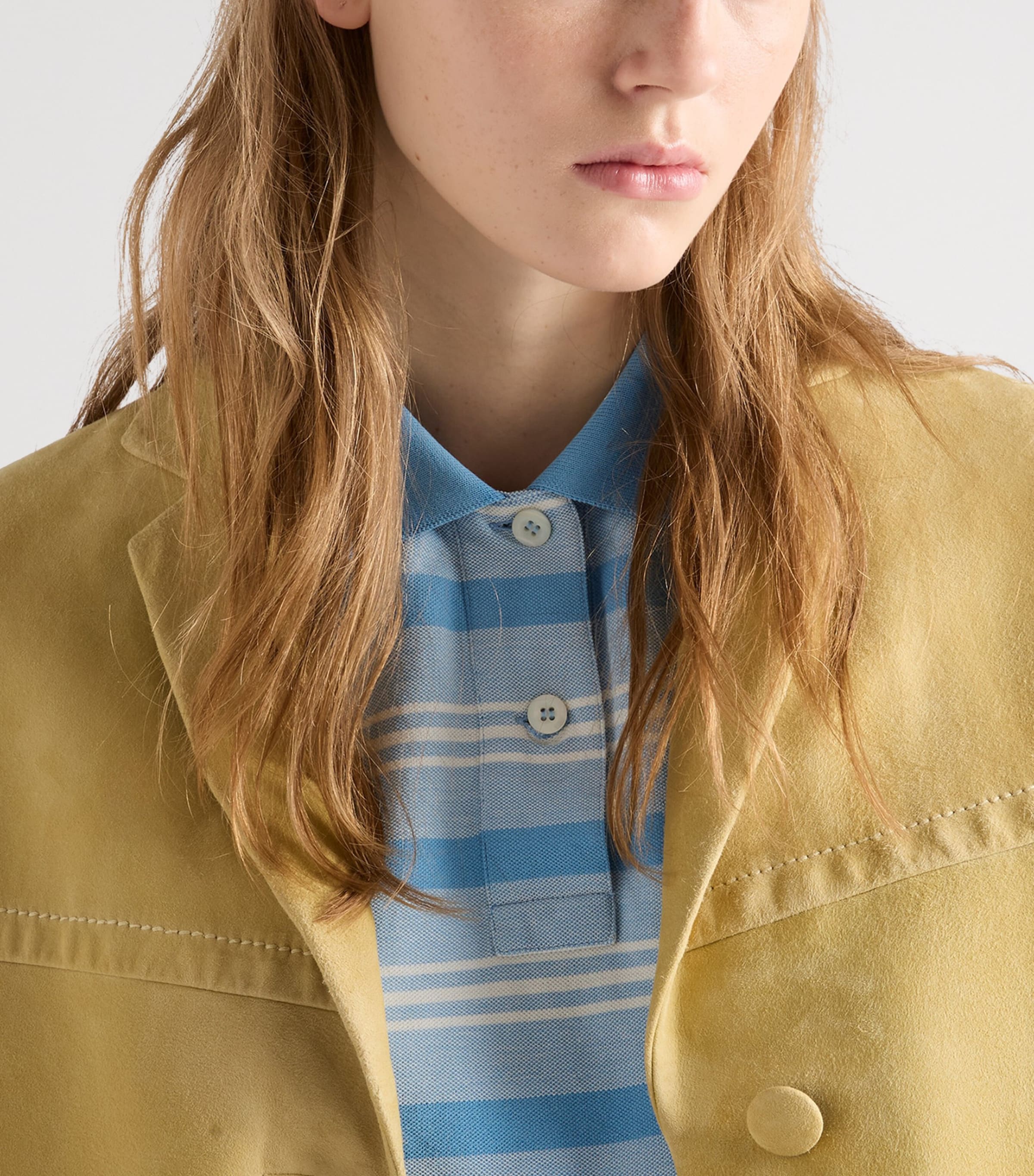 Prada Womens Cotton Piqué Stripe Polo Shirt Image 4