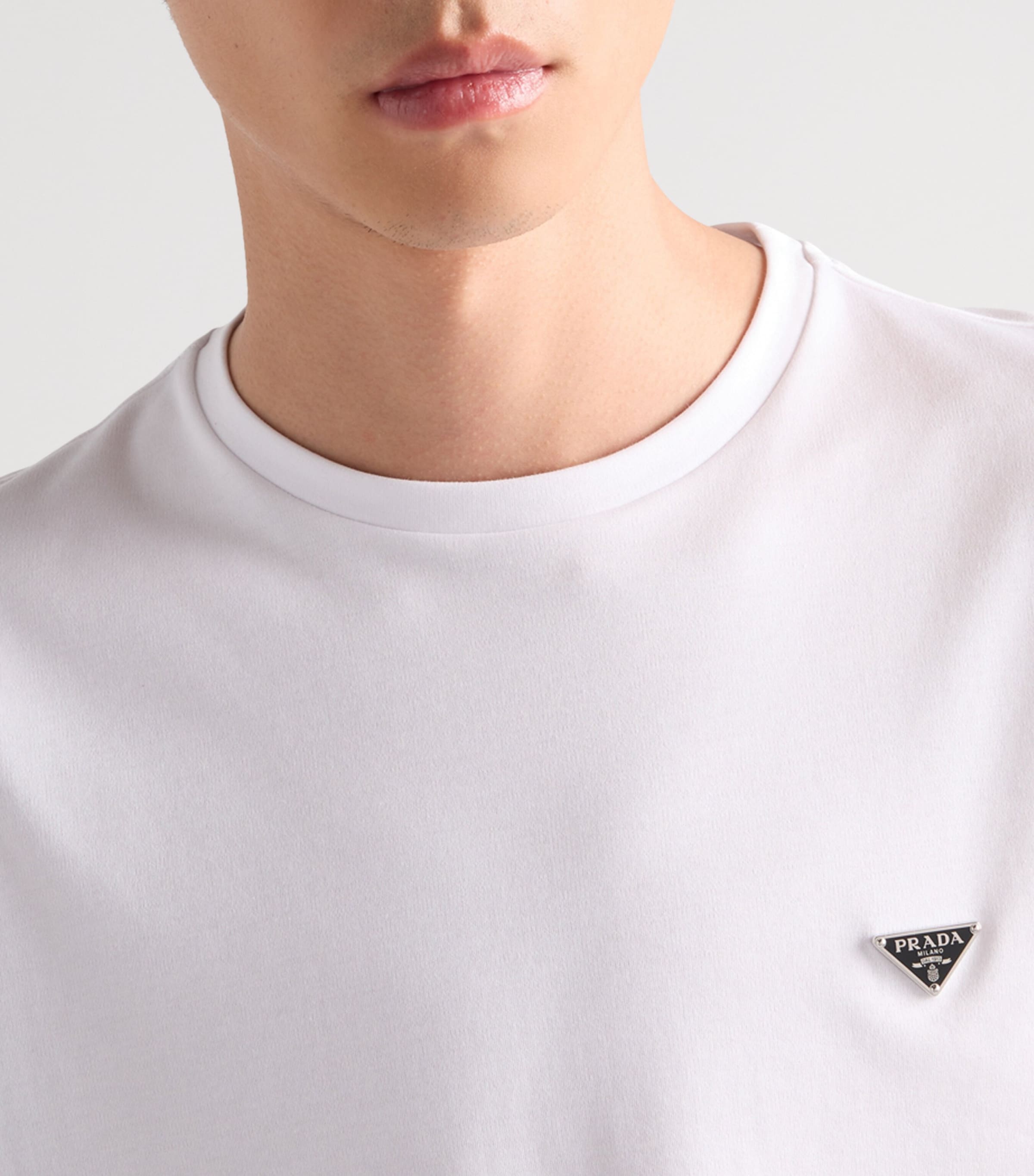 Prada White Cotton Logo T-Shirt | Harrods UK