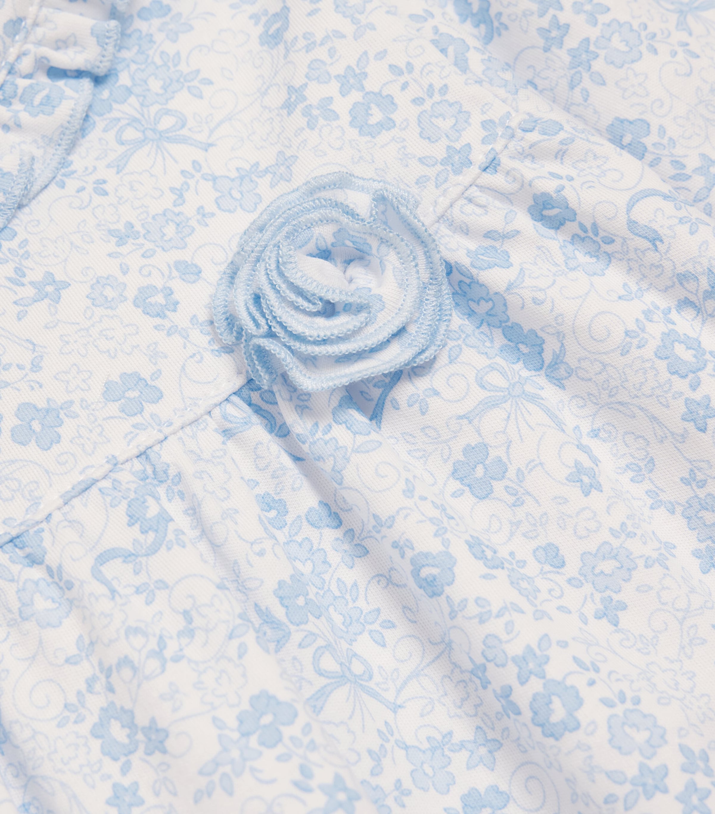 Cotton Old English Roses All-In-One (0-24 Months) K480LIGHT BLUE Image 3