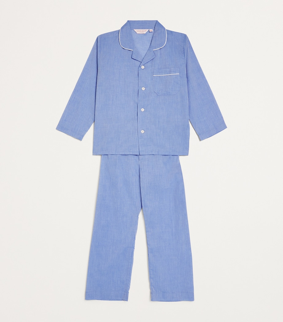 Derek Rose Kids Cotton Amalfi Pyjama Set (3-16 Years) Amalfi Blue Image 3