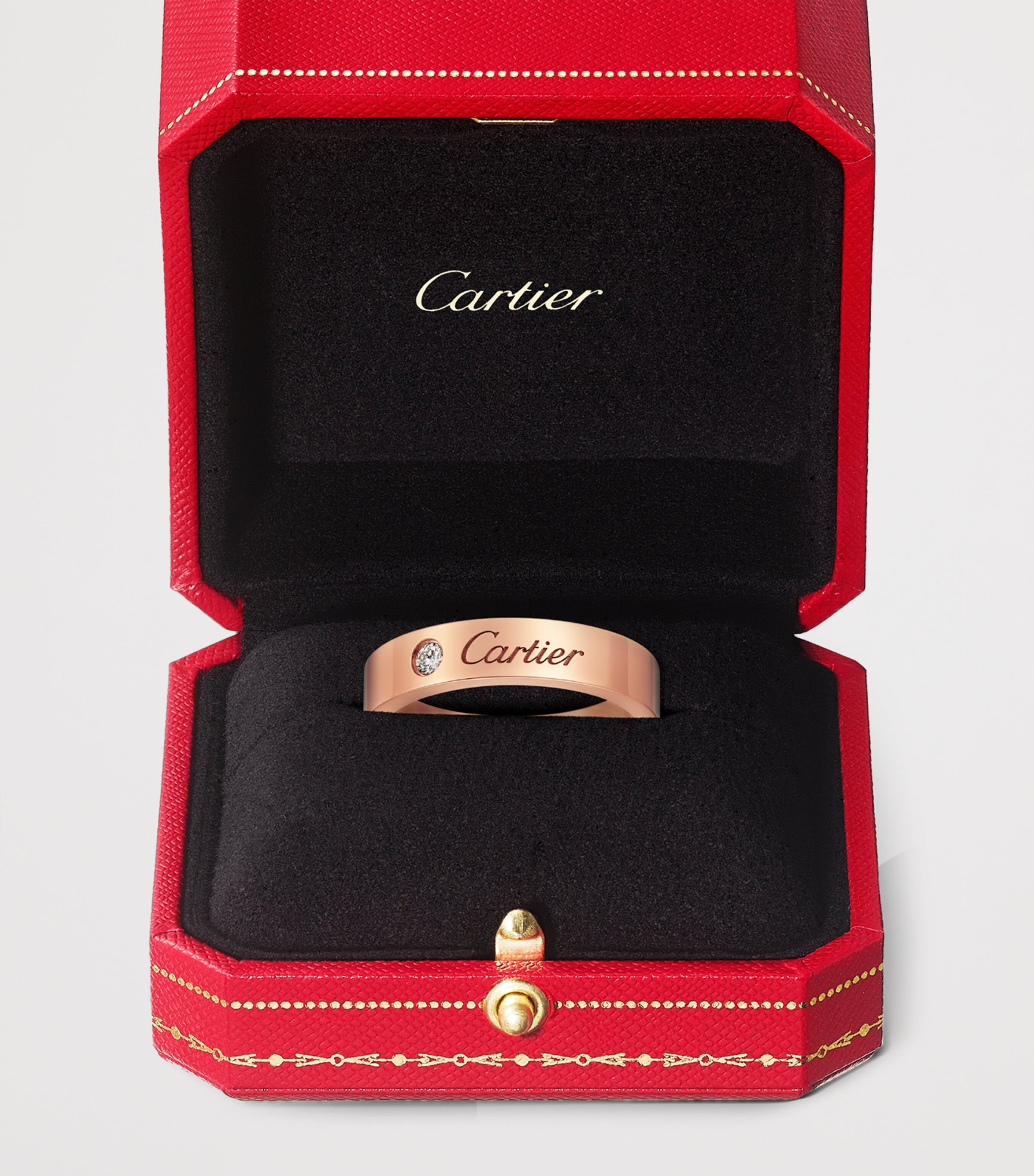 Cartier Rose Gold and Diamond C de Cartier Wedding Band (4mm) Rose Gold Image 3