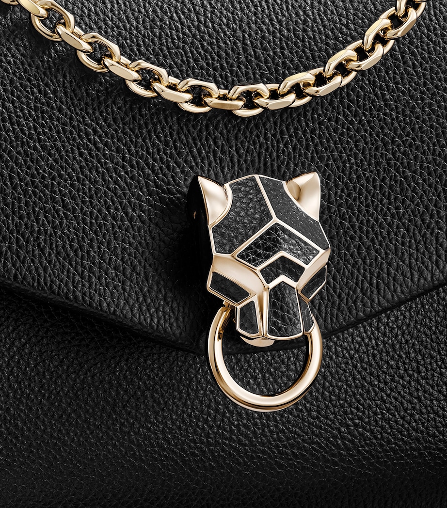 Small Leather Panthère de Cartier Shoulder Bag BLACK Image 4
