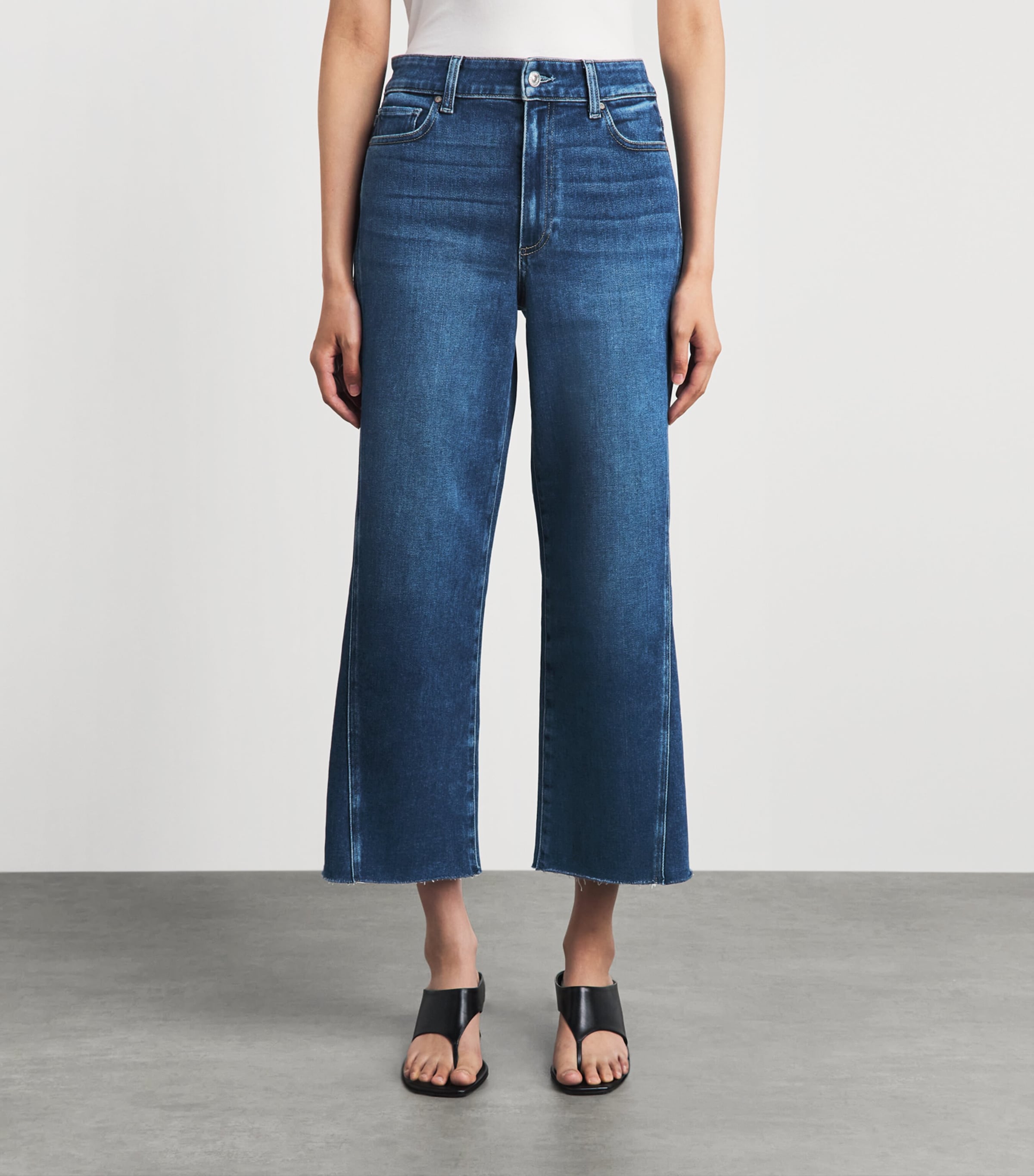 PAIGE Womens Anessa Wide-Leg Ankle Jeans Hollyhock Image 3