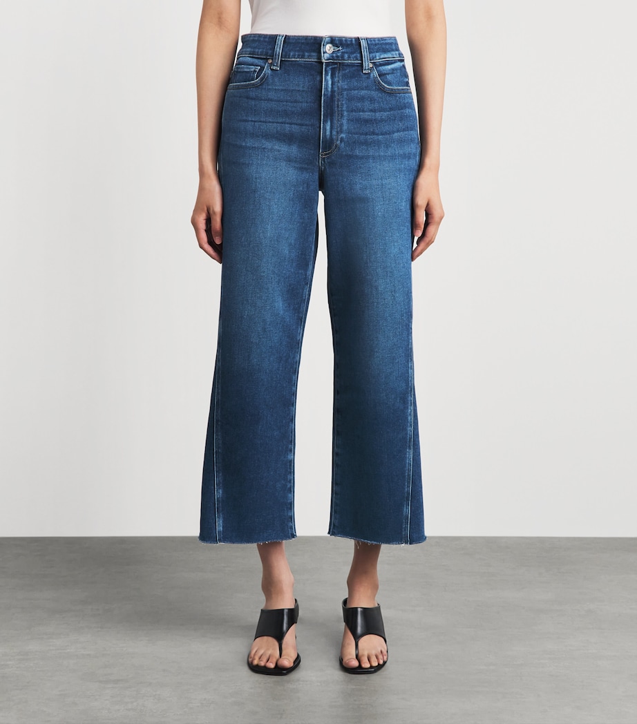 PAIGE Womens Anessa Wide-Leg Ankle Jeans Hollyhock Image 3