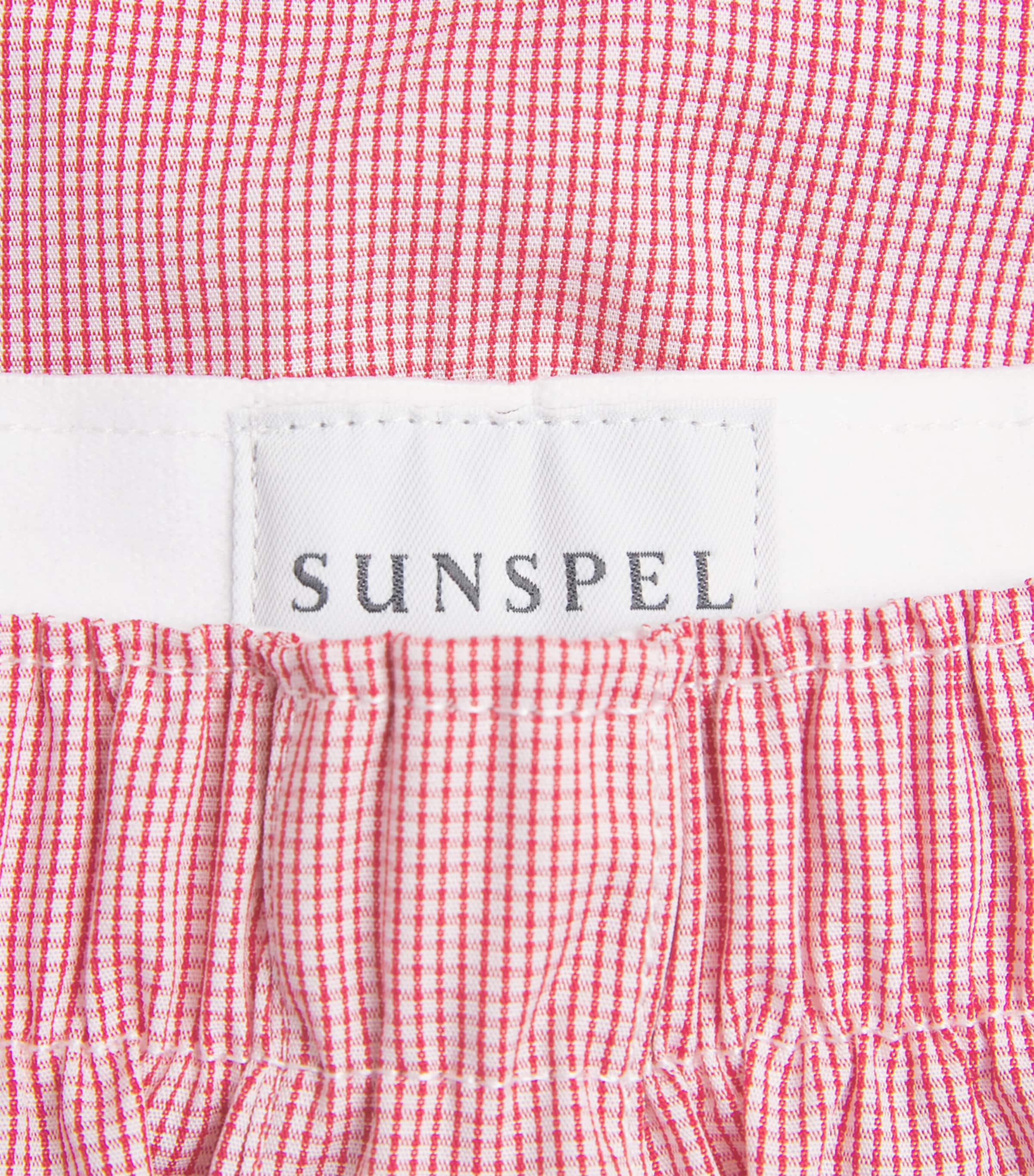 Sunspel Mens Cotton Classic Boxer Shorts White/red Micro Image 5