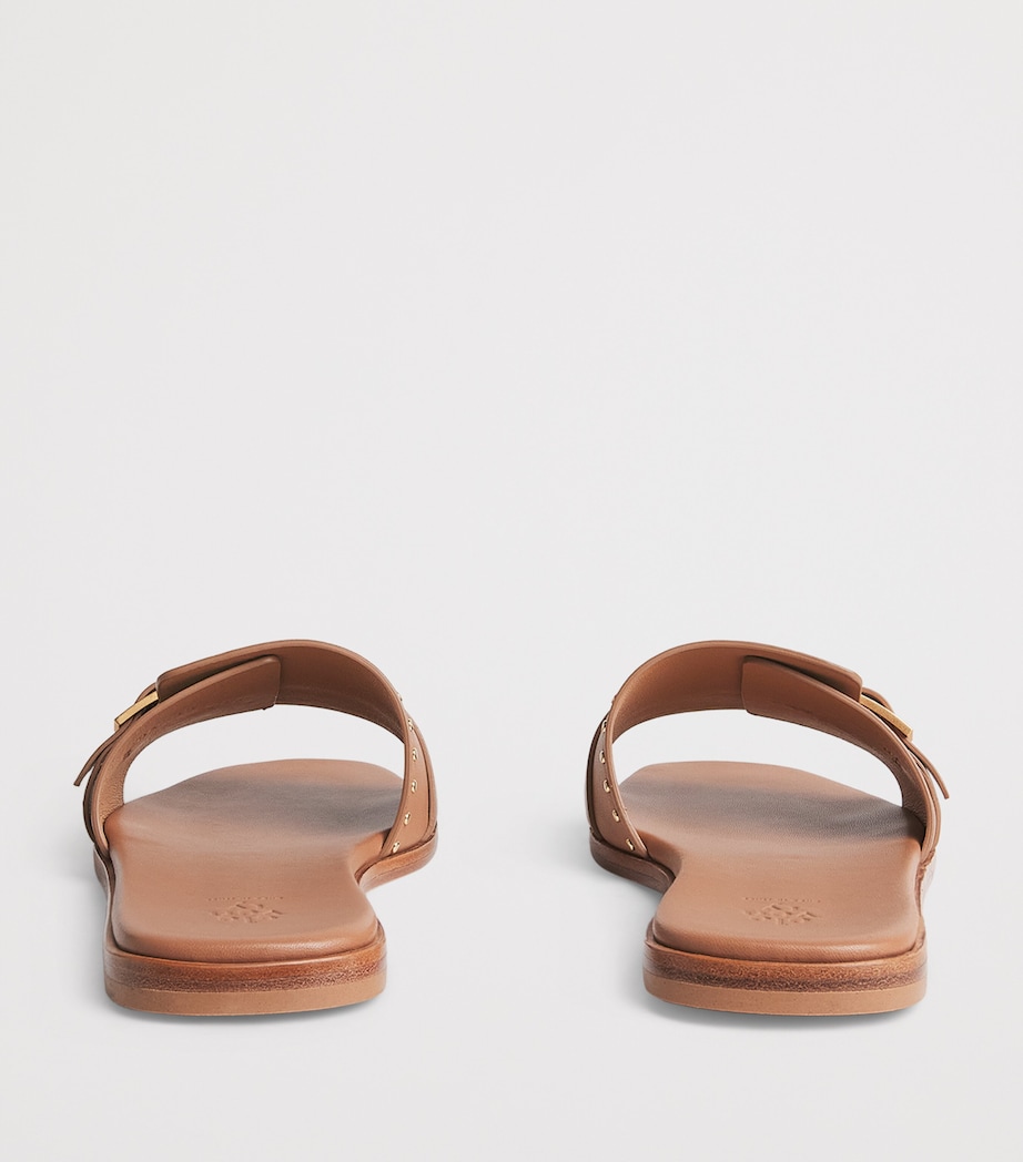Eleventy Leather Embellished Sandals Cammello Image 4