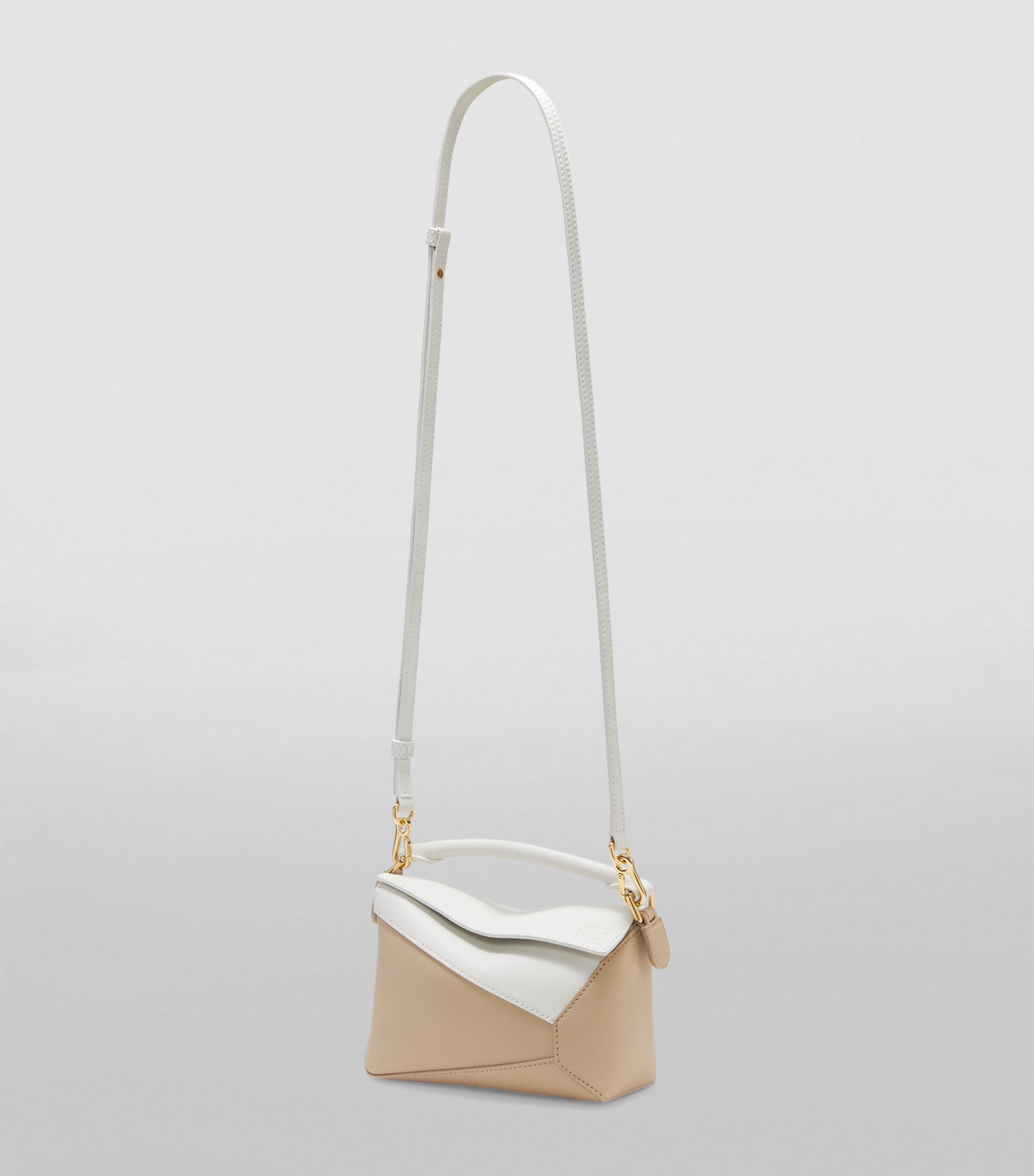 Mini Leather Puzzle Edge Top-Handle Bag SOFT WHITE/PAPER Image 8