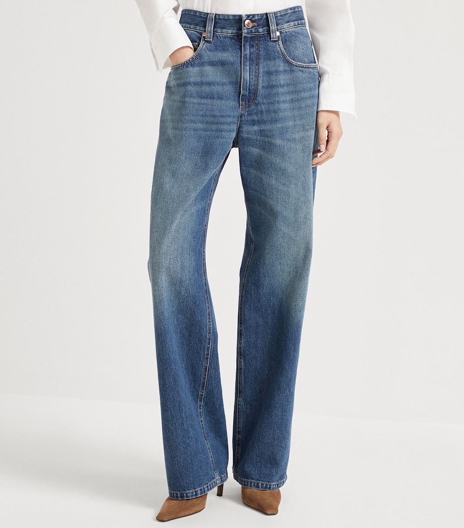 Brunello Cucinelli Womens Monili-Detail Relaxed Jeans Image 2