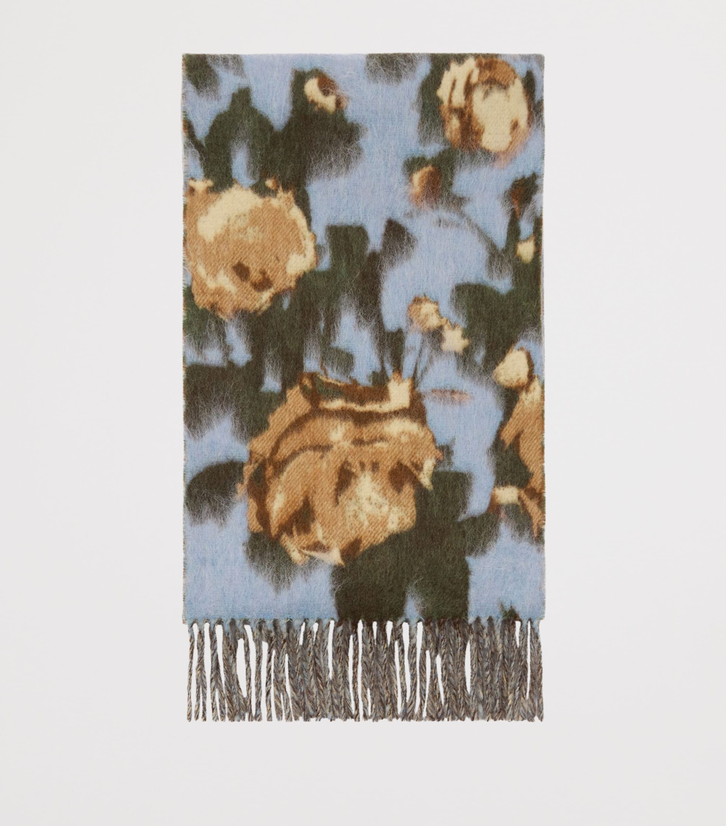 Burberry Wool-Blend Rose Scarf Dive Blue Image 4
