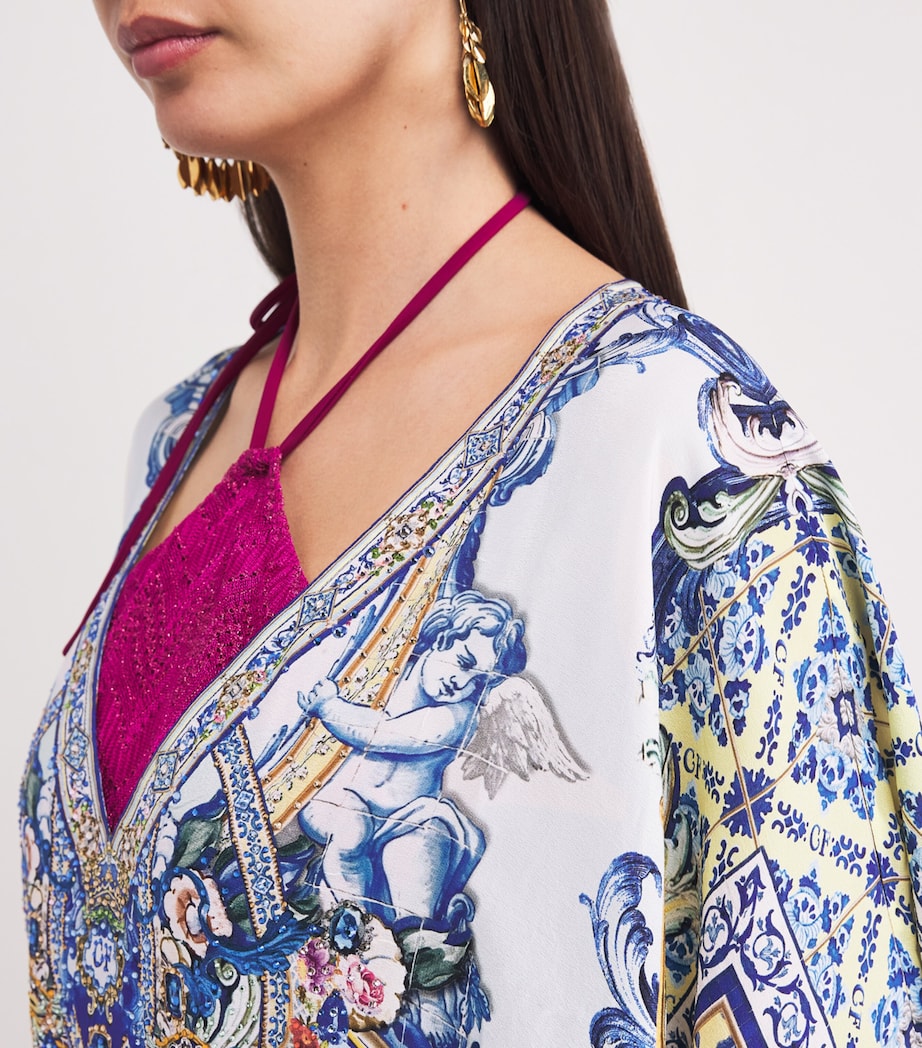 Silk Printed Short Kaftan WALLWOND Image 4