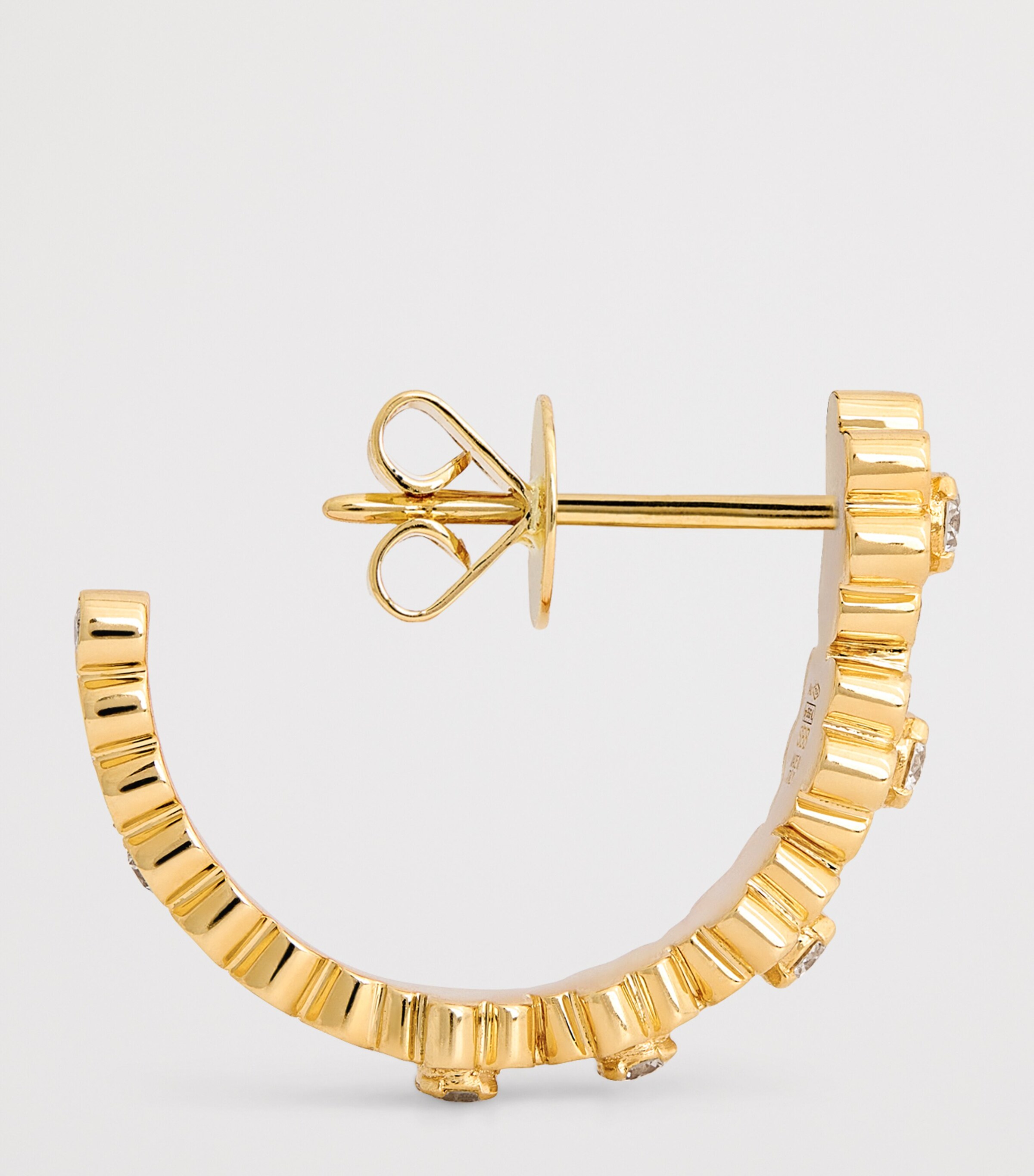 Sophie Bille Brahe Yellow Gold and Diamond Boucle Fleurs Hoop Earrings Yellow Gold Image 4