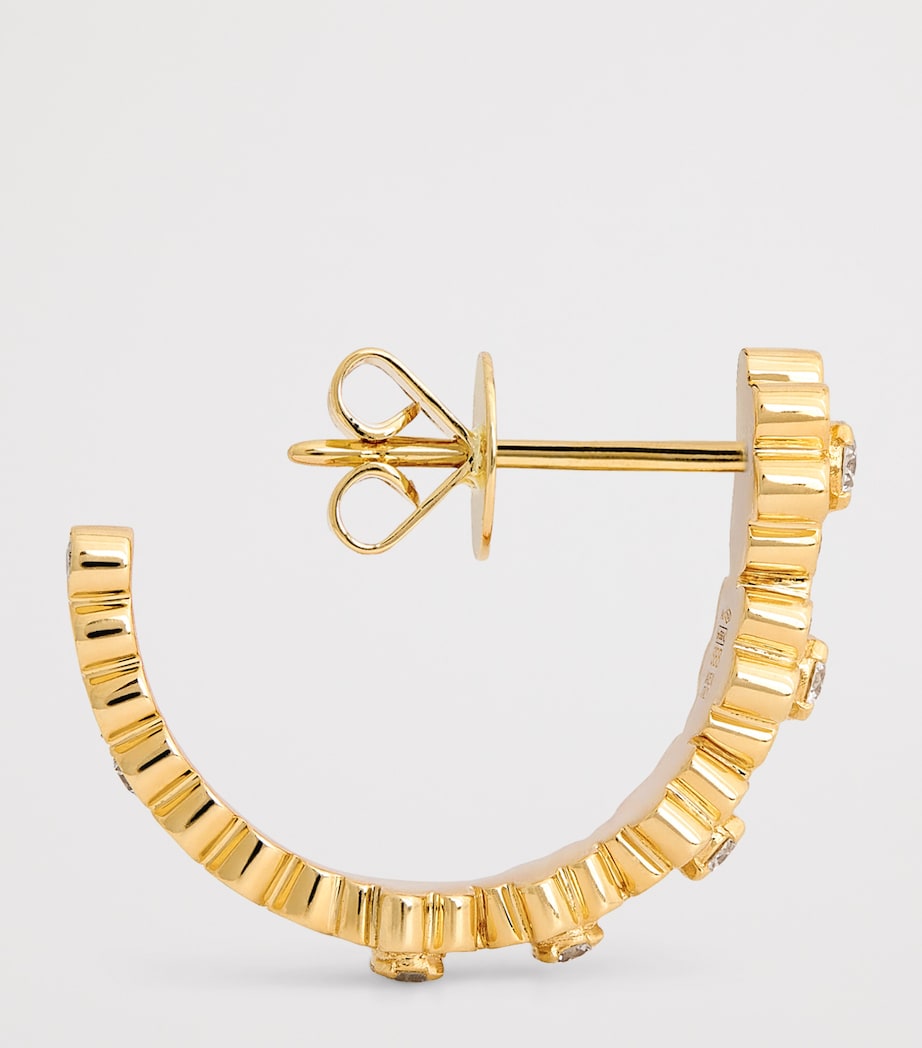 Yellow Gold and Diamond Boucle Fleurs Hoop Earrings YELLOW GOLD Image 4