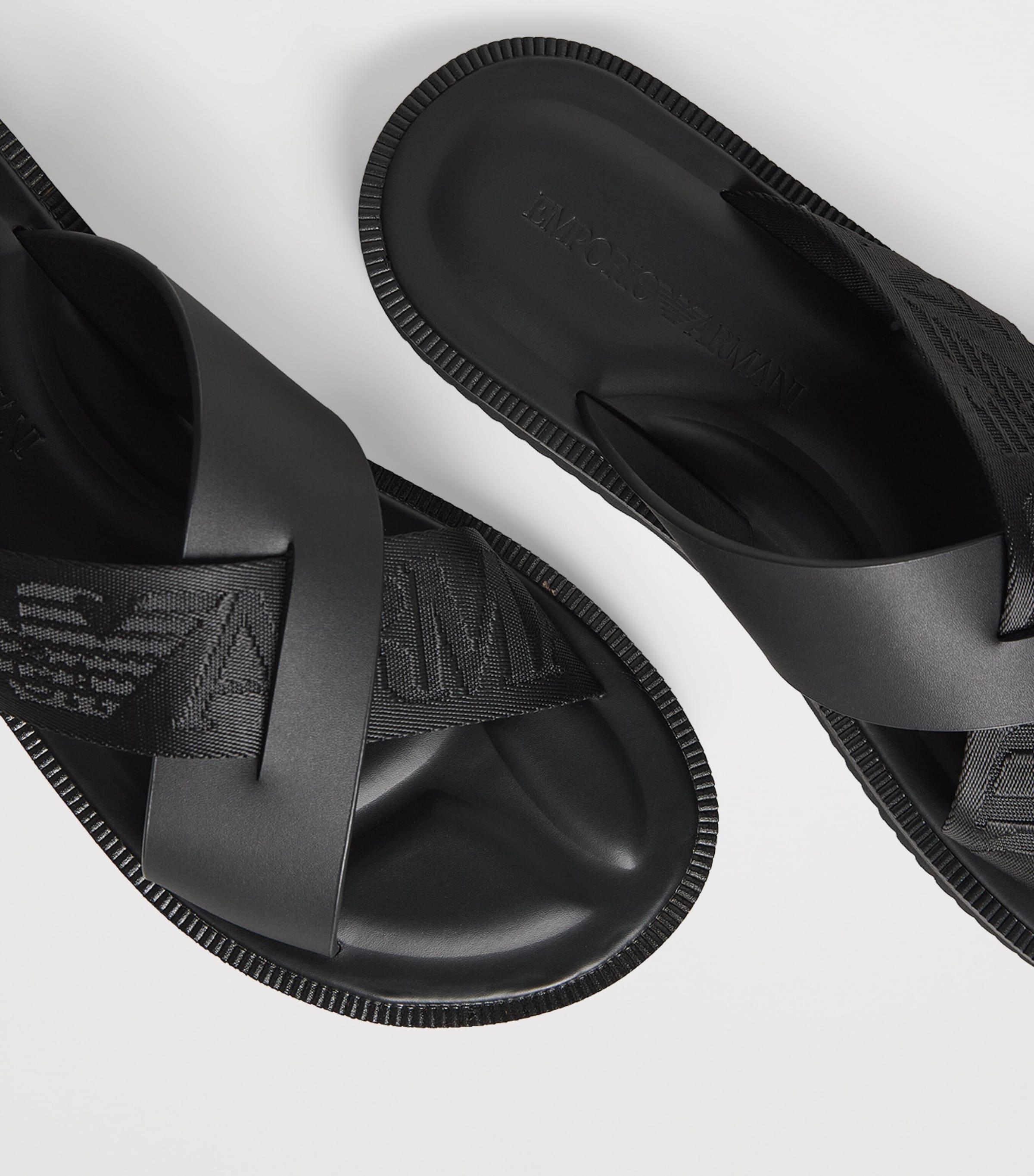 Emporio Armani Leather Crossover Sandals Image 7