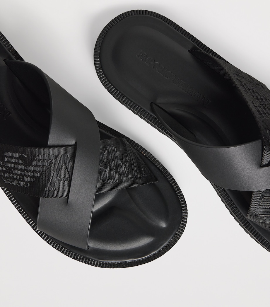 Emporio Armani Leather Crossover Sandals Image 7