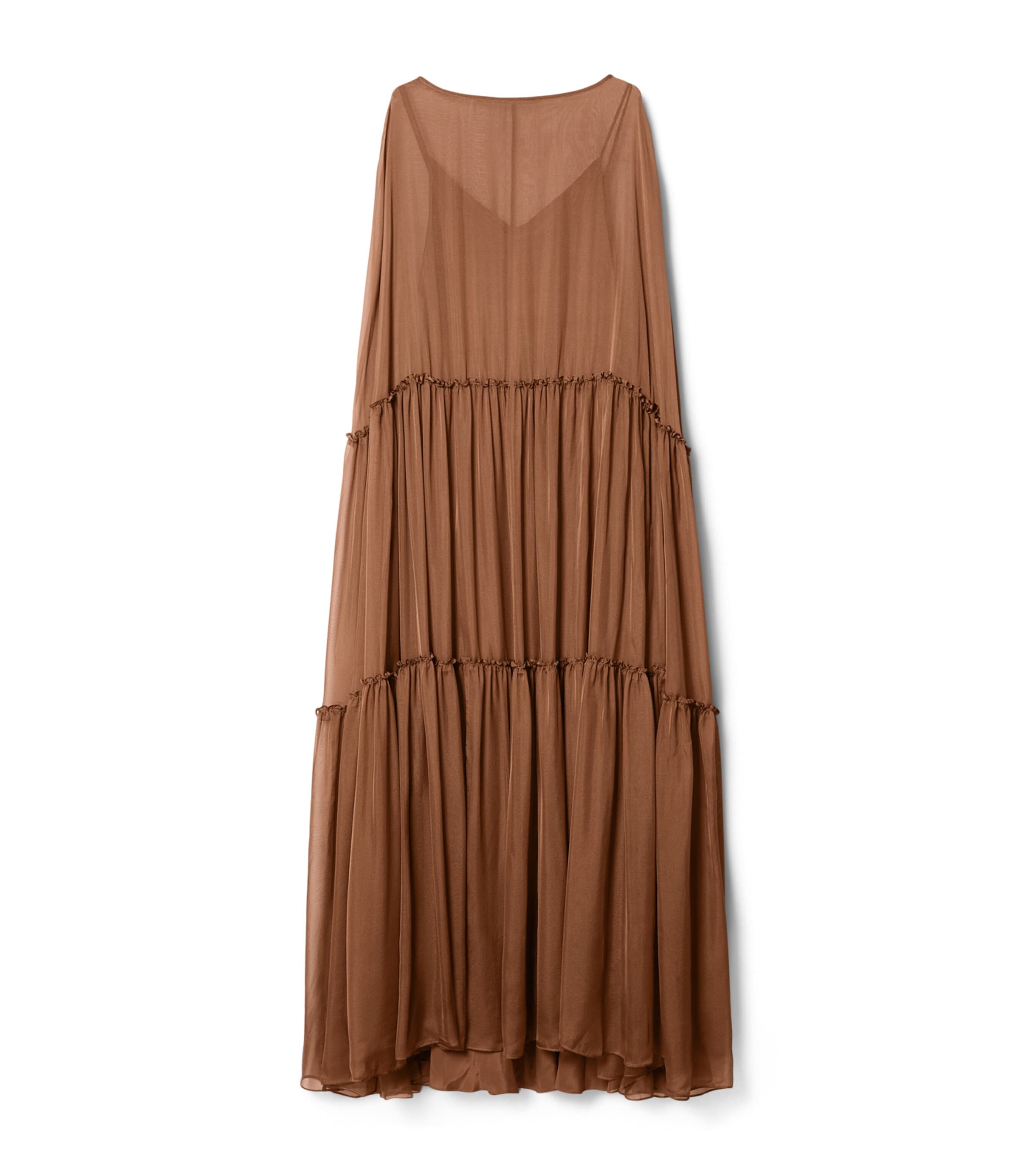 Marina Rinaldi Womens Silk Maxi Dress Hazelnut Brown Image 1