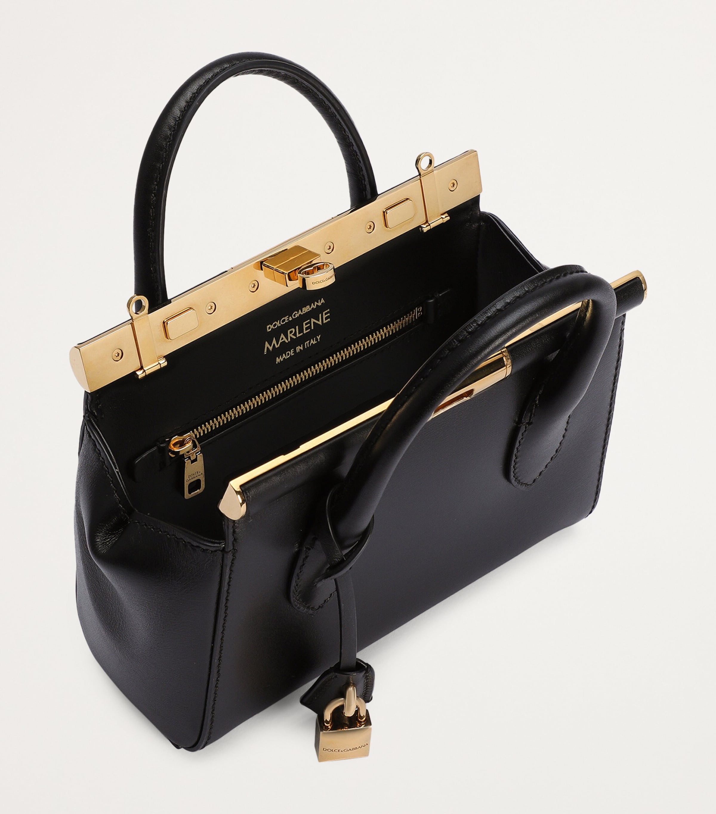 Leather Top-Handle Bag 80999-BLACK Image 4