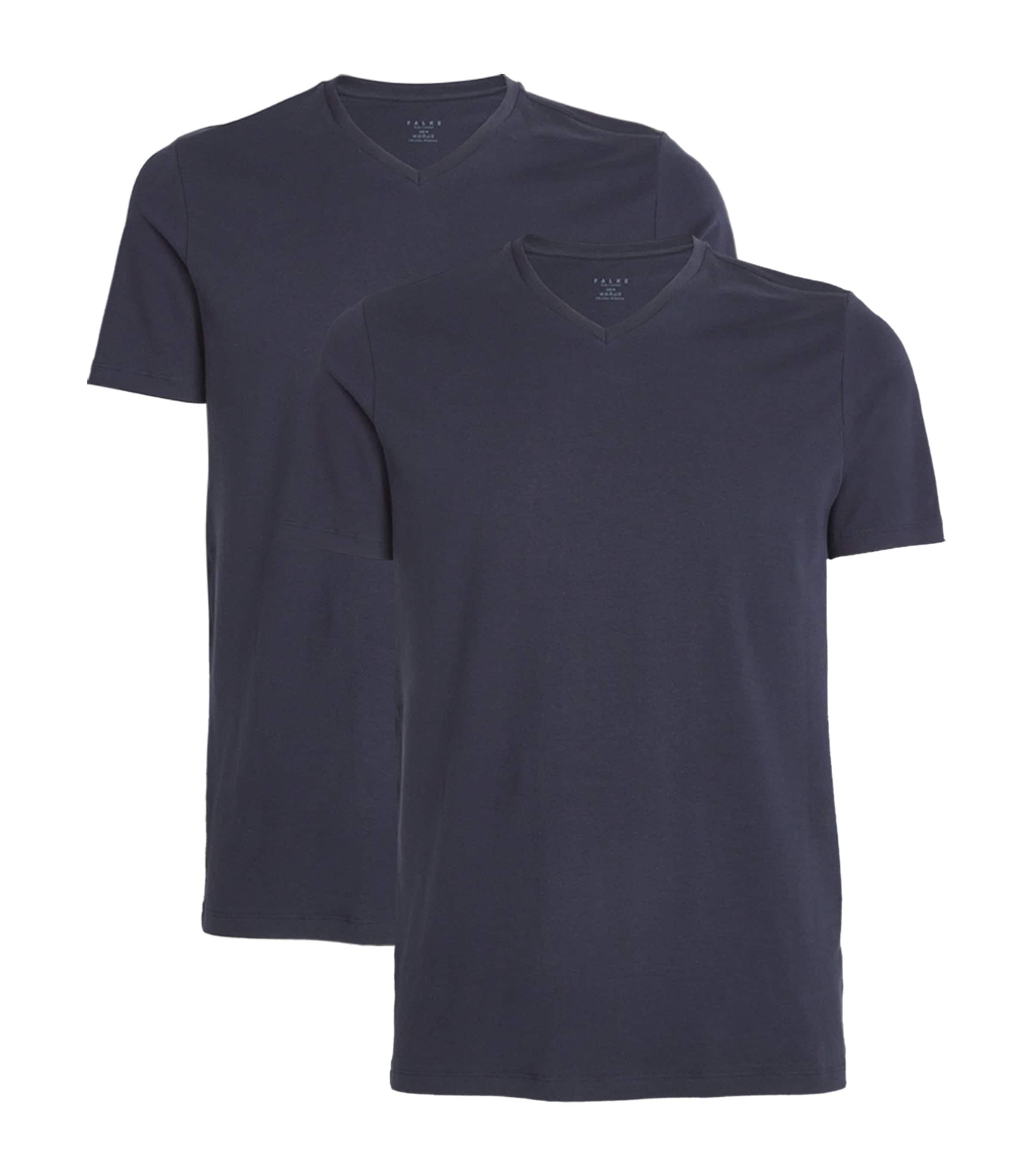 Falke Cotton-blend Daily Comfort T-shirt In Navy