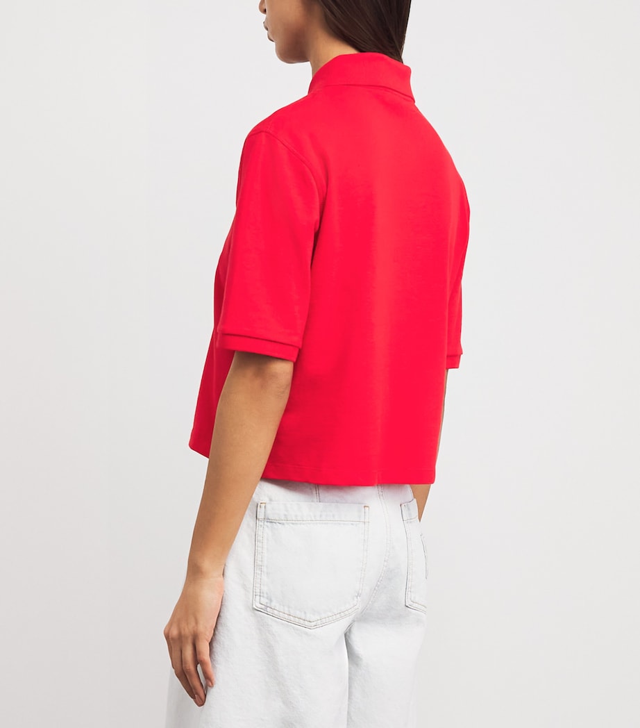Sandro Paris Womens Cotton Polo Shirt Red Image 5
