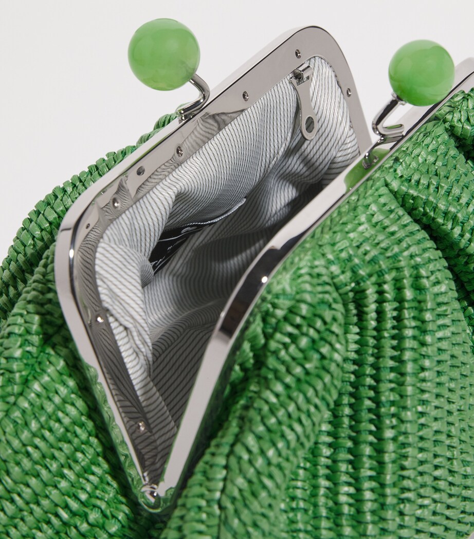 Small Raffia-Effect Pasticcino Bag EMERALD Image 4