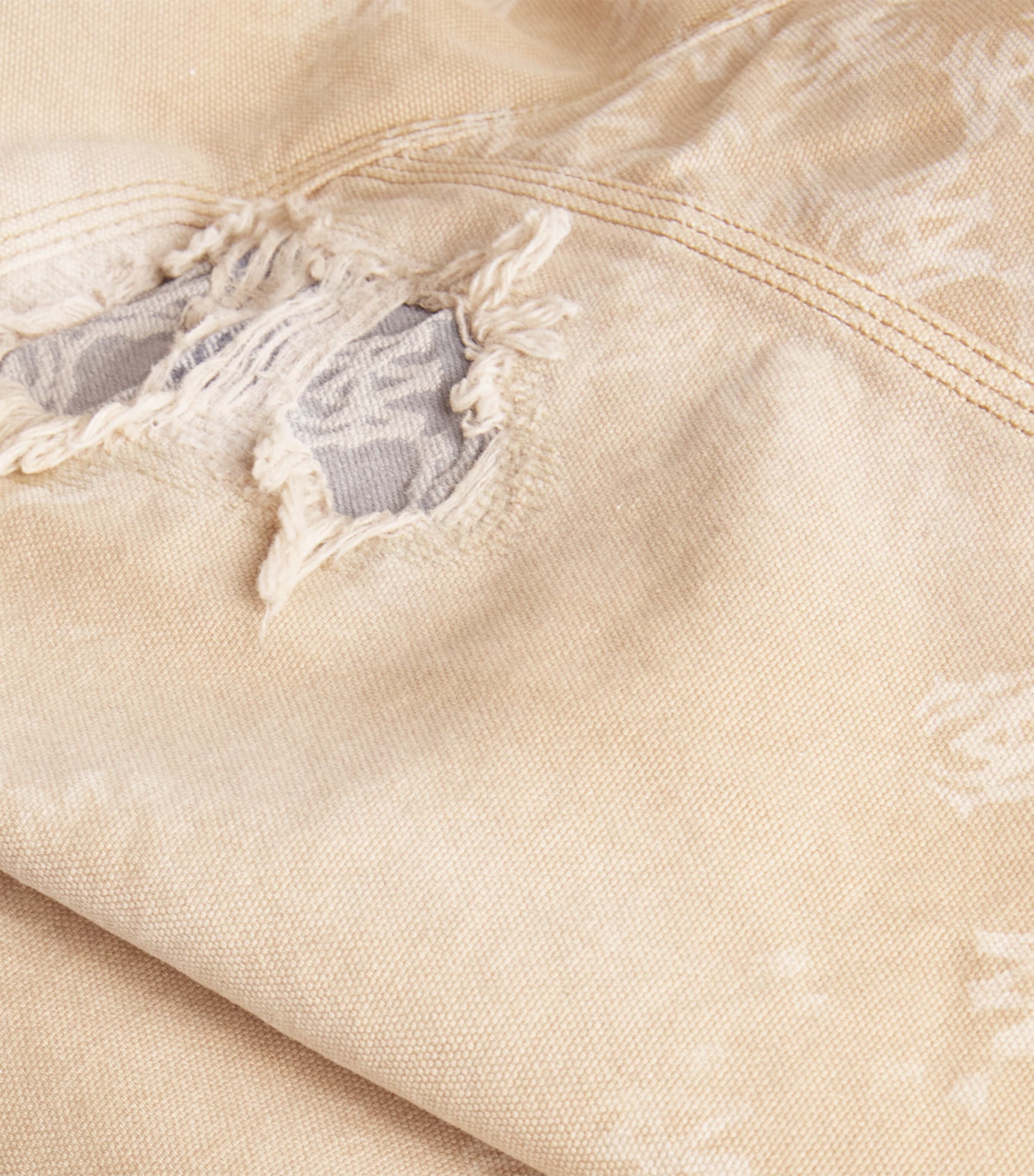 AMIRI Mens Distressed Utility Denim Jacket Camel Image 5