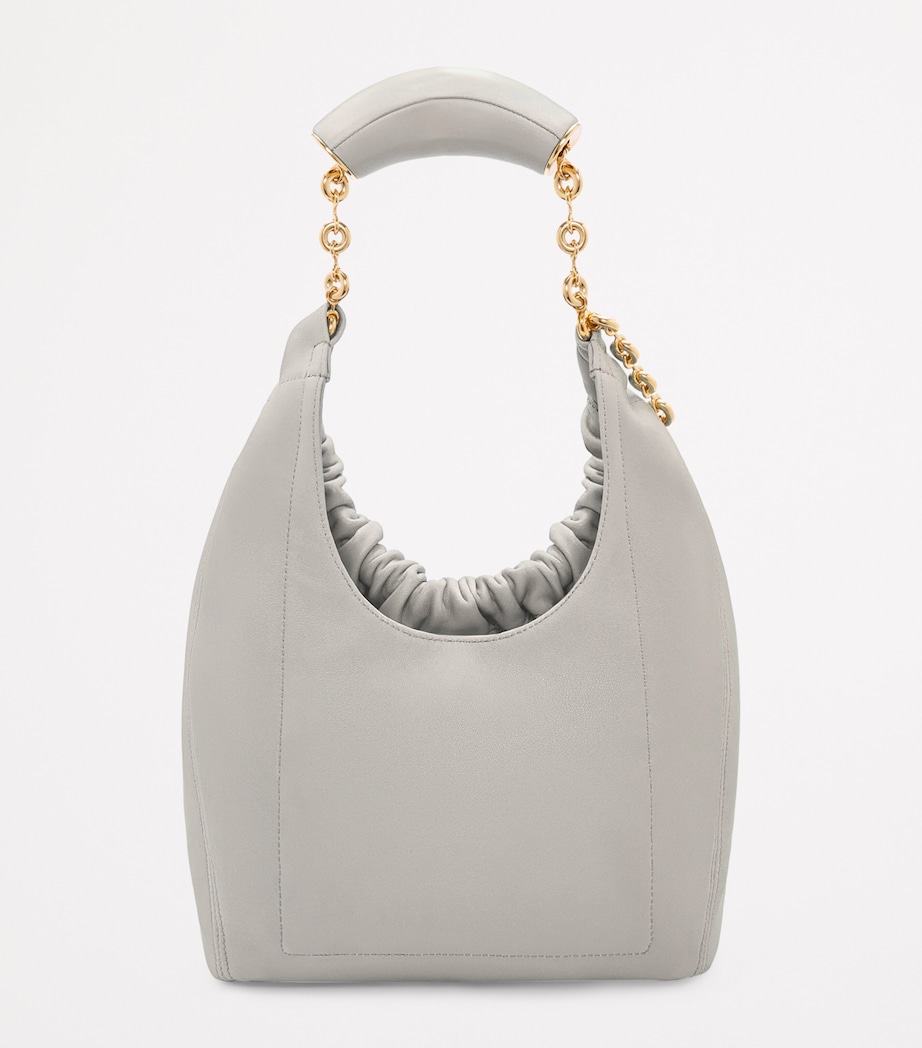 Small Leather Squeeze Top-Handle Bag GREY Image 4